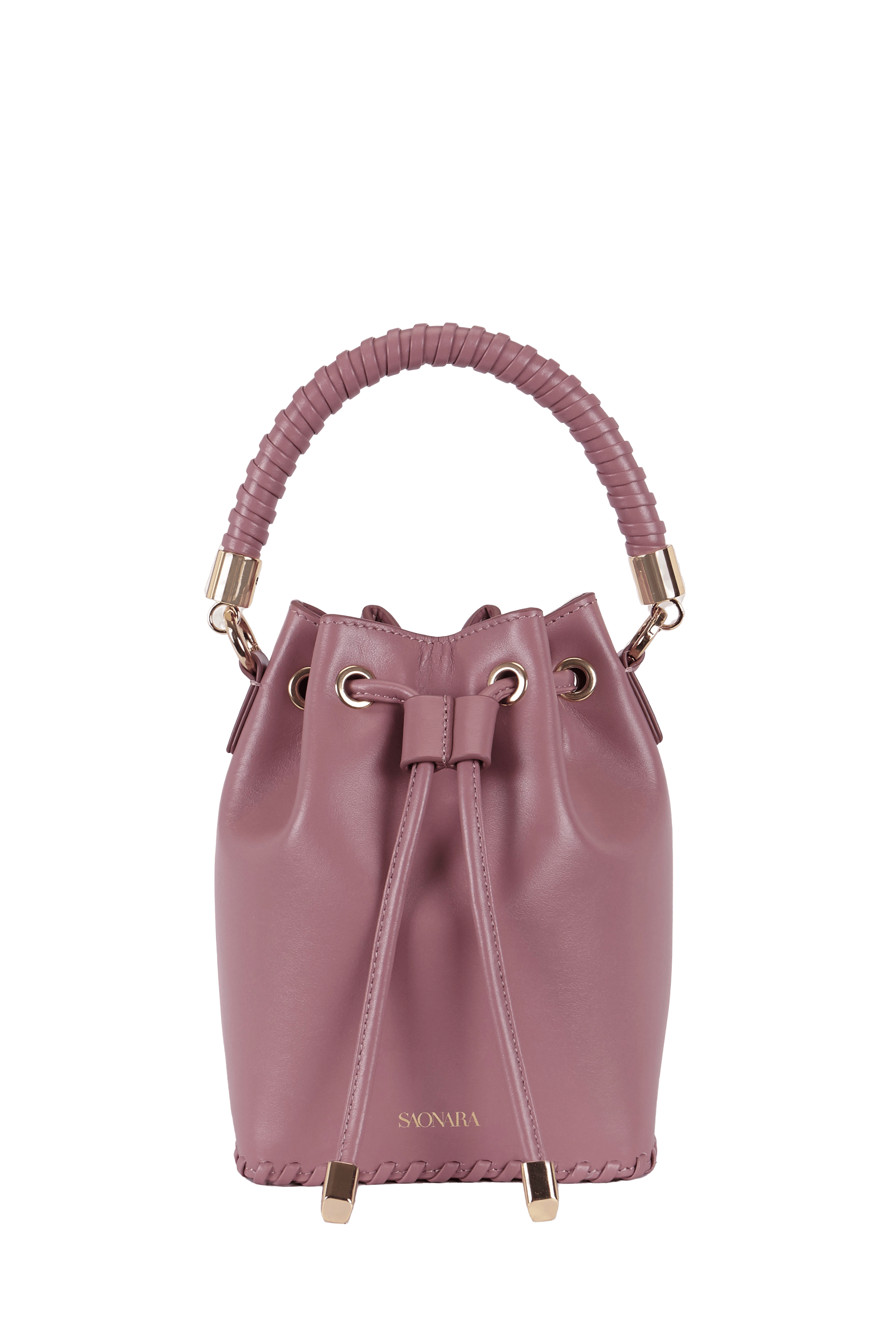 SAONARA MINI BUCKET PINK LEATHER made by Saonara