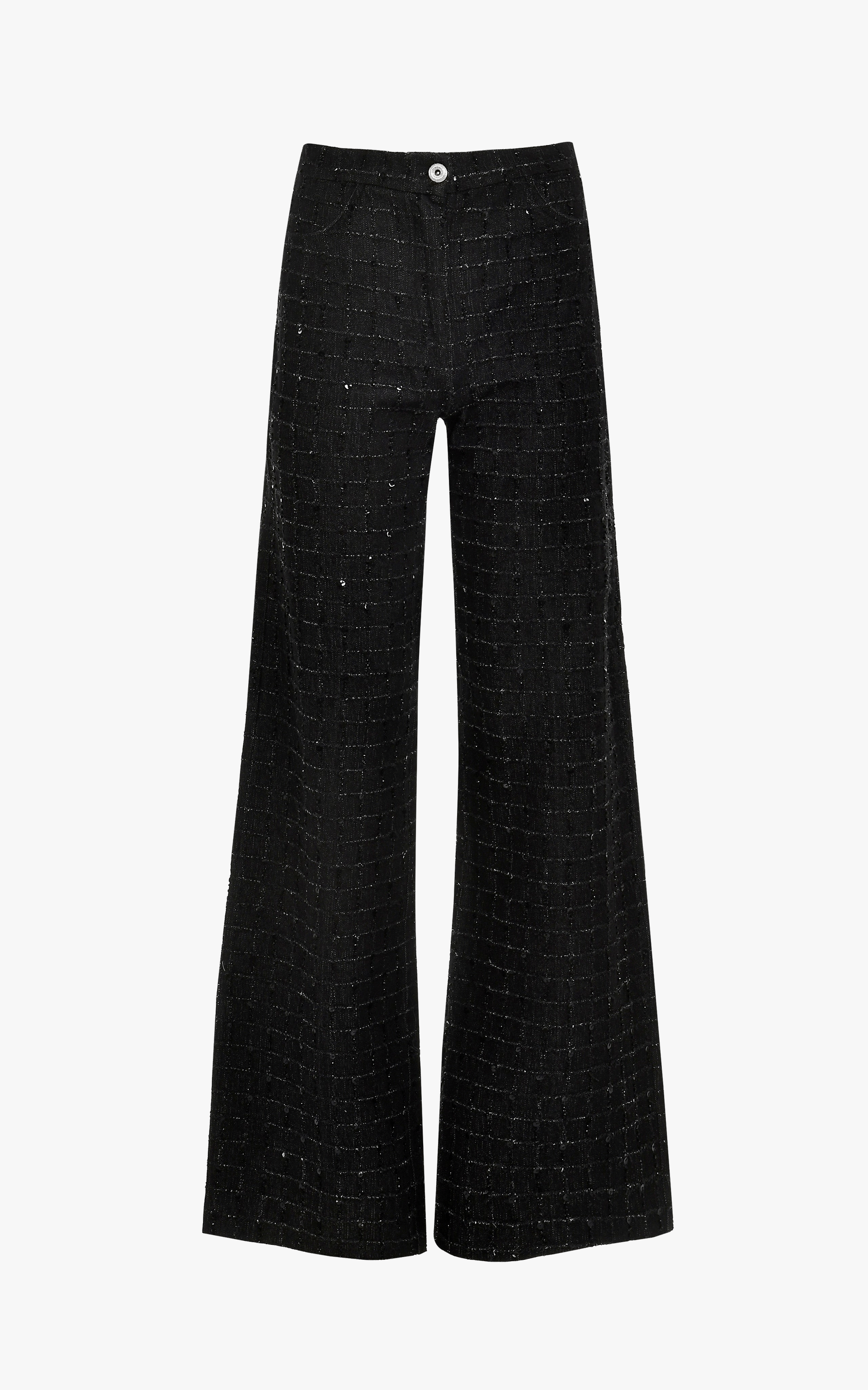 Sloan Lace Denim Pants - Handembroidered made by Francesca Miranda