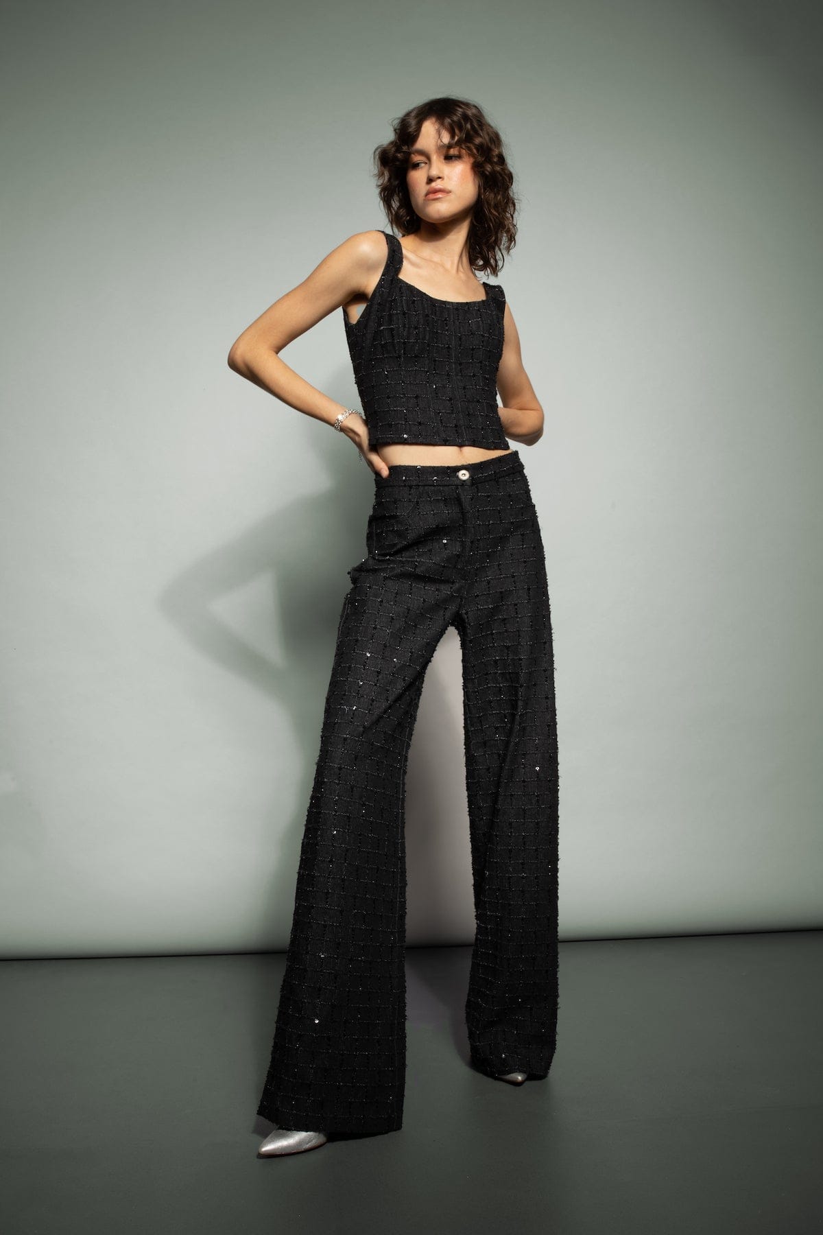 Sloan Lace Denim Pants - Handembroidered made by Francesca Miranda