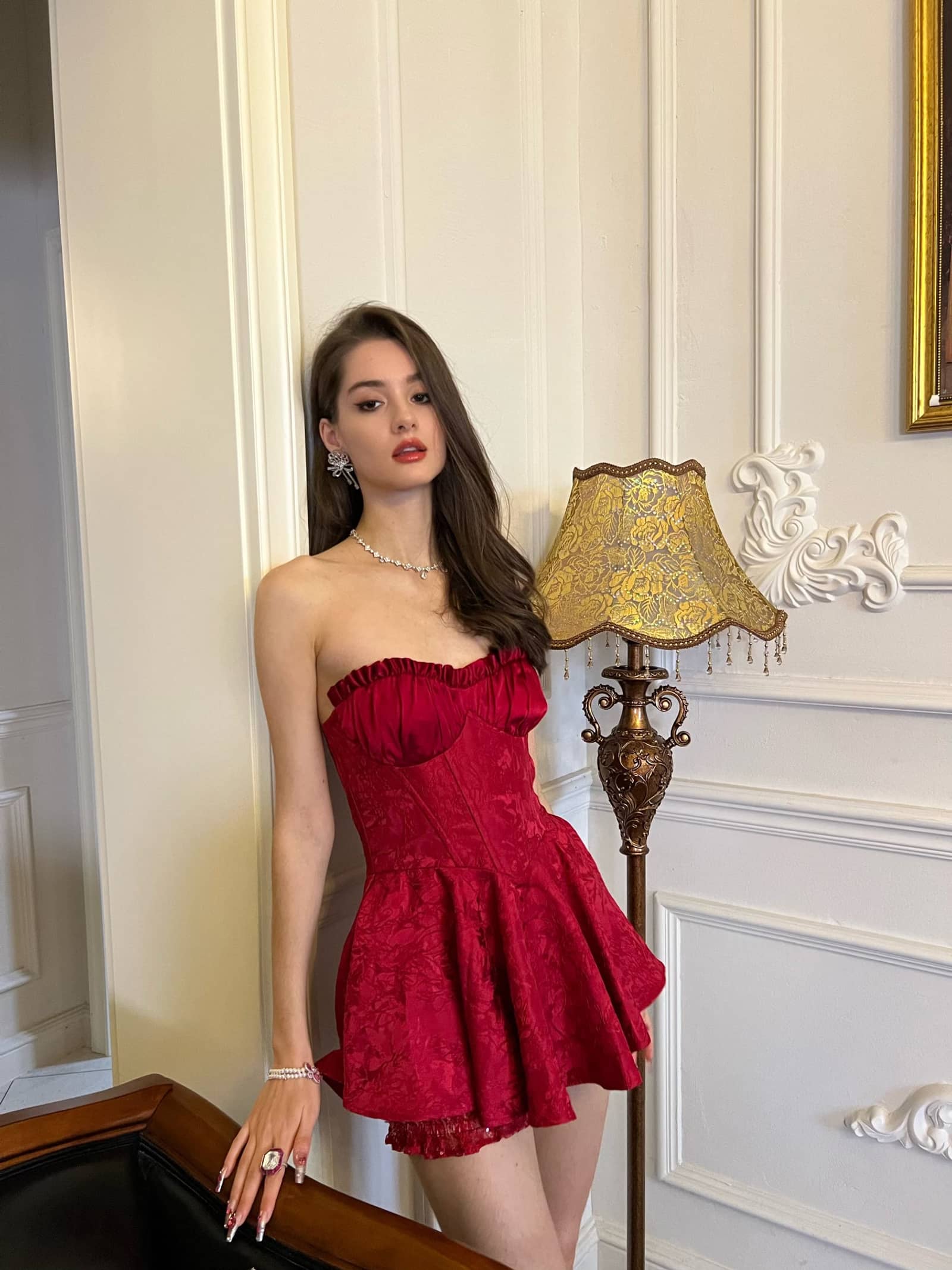 Airina Dress (Red) in Red made by Nana Jacqueline