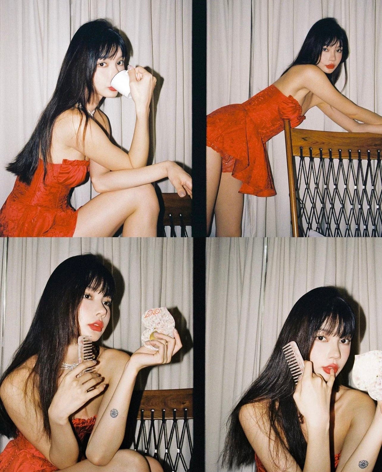 Airina Dress (Red) in Red made by Nana Jacqueline