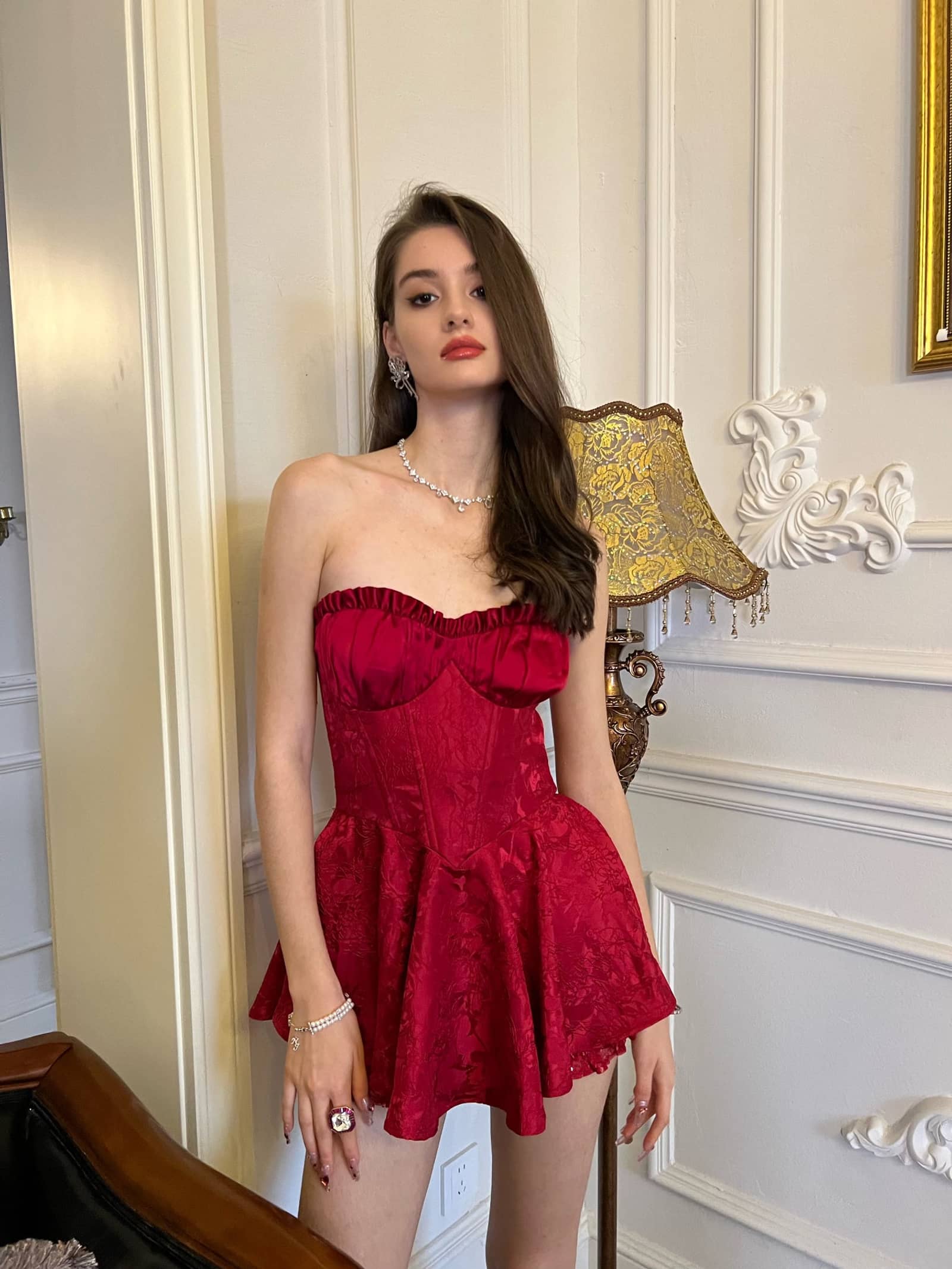 Airina Dress (Red) in Red made by Nana Jacqueline