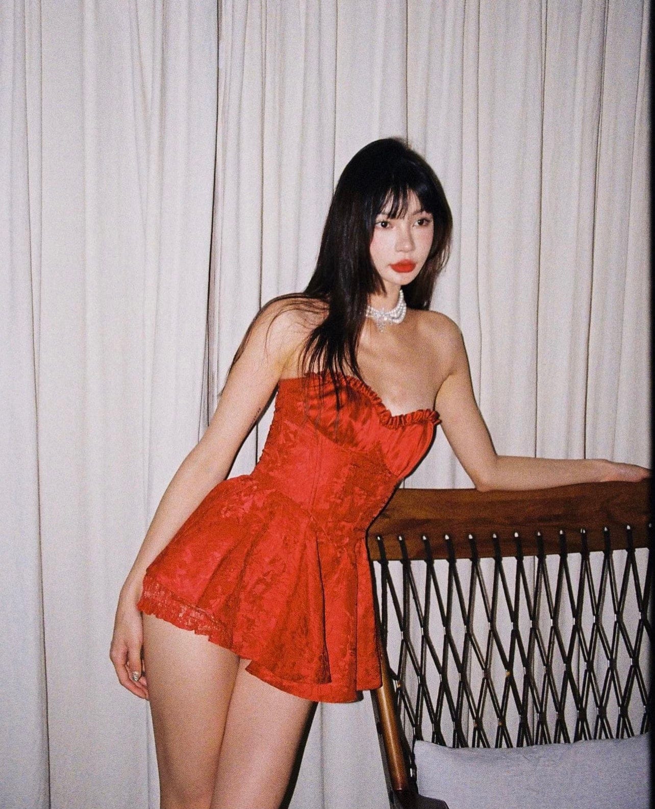 Airina Dress (Red) in Red made by Nana Jacqueline