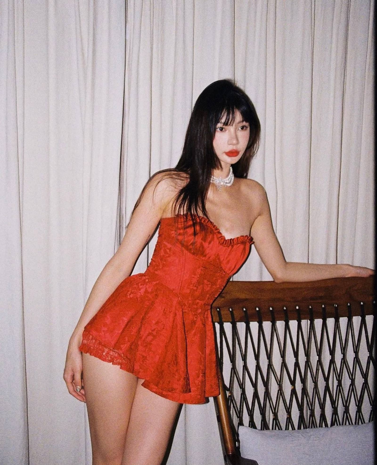 Airina Dress (Red) in Red made by Nana Jacqueline