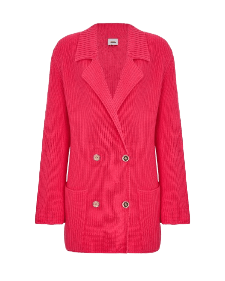 Brink pink cardigan made by KNITEL