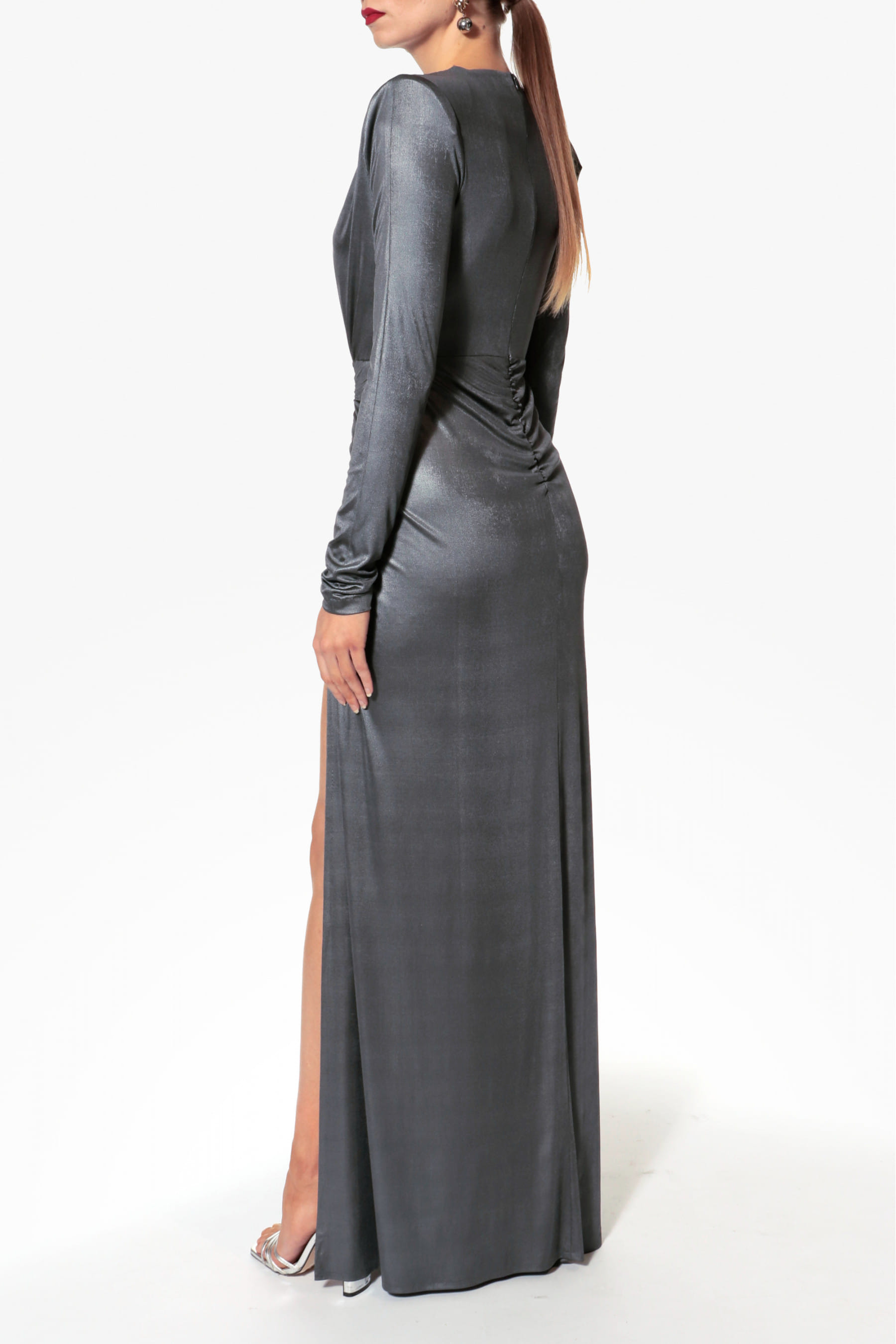 Dress Clarissa Grey Pearl made by HALEWSKI