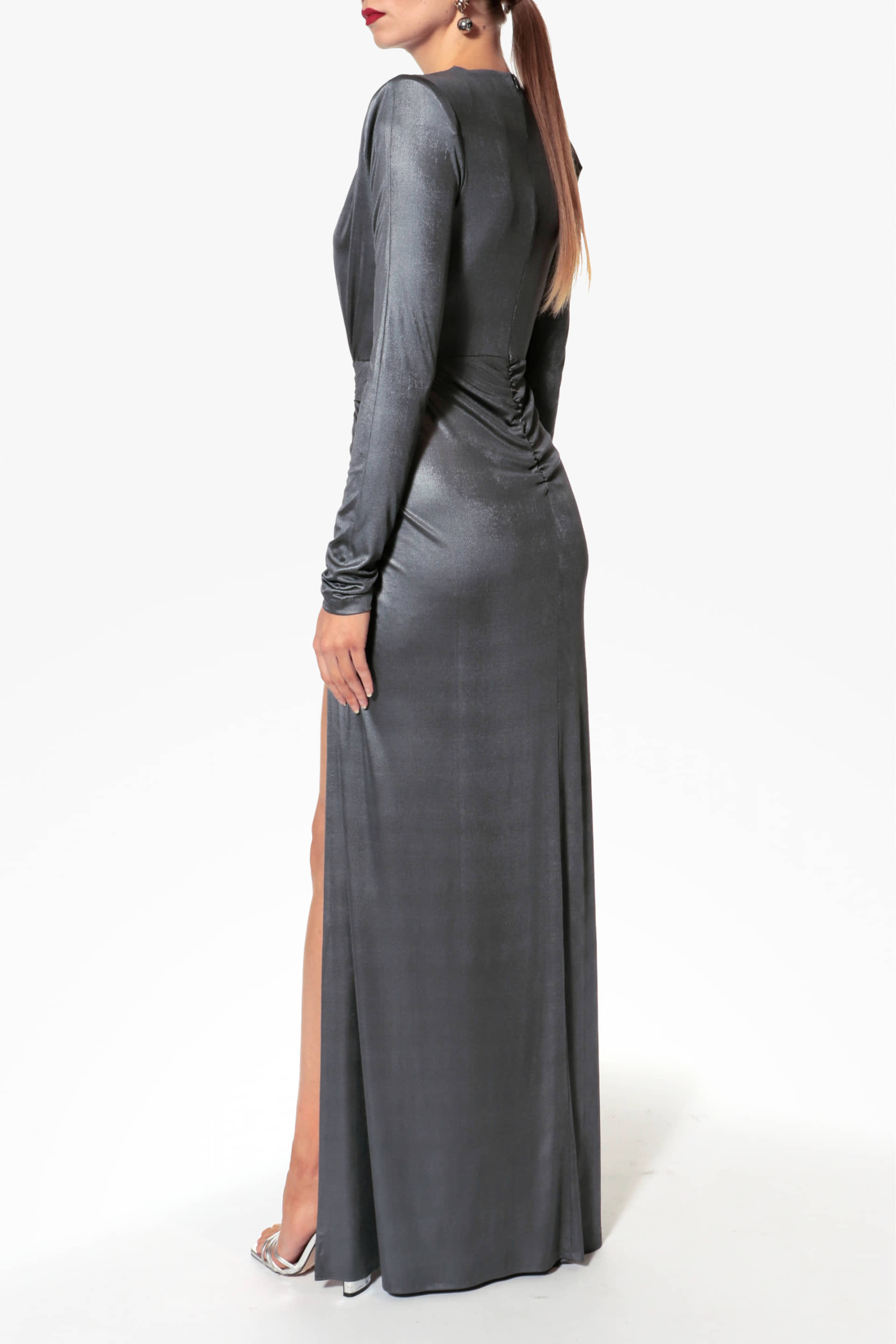 Dress Clarissa Grey Pearl made by HALEWSKI