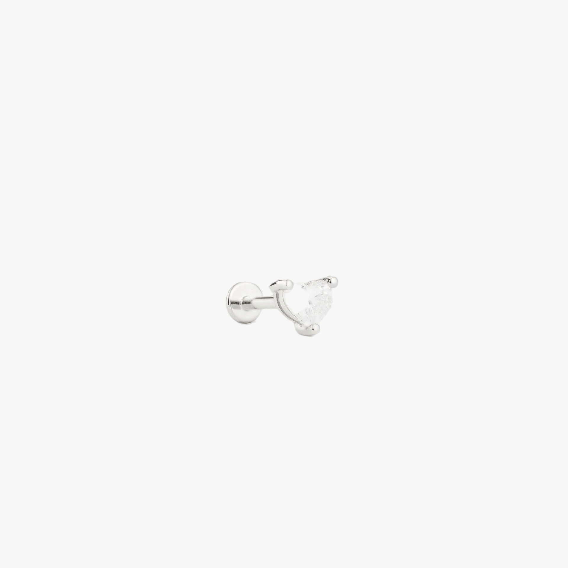 HEART LABRET - WHITE DIAMOND & WHITE GOLD made by ENNUI
