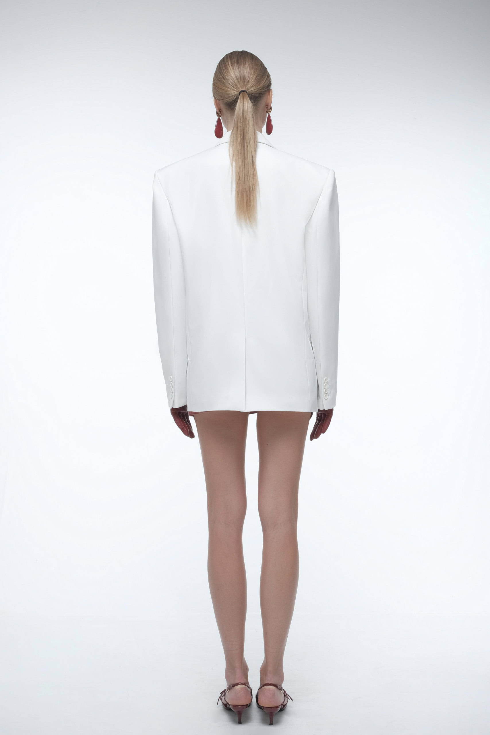 Oversized minimal blazer in White made by AFTERHOURS