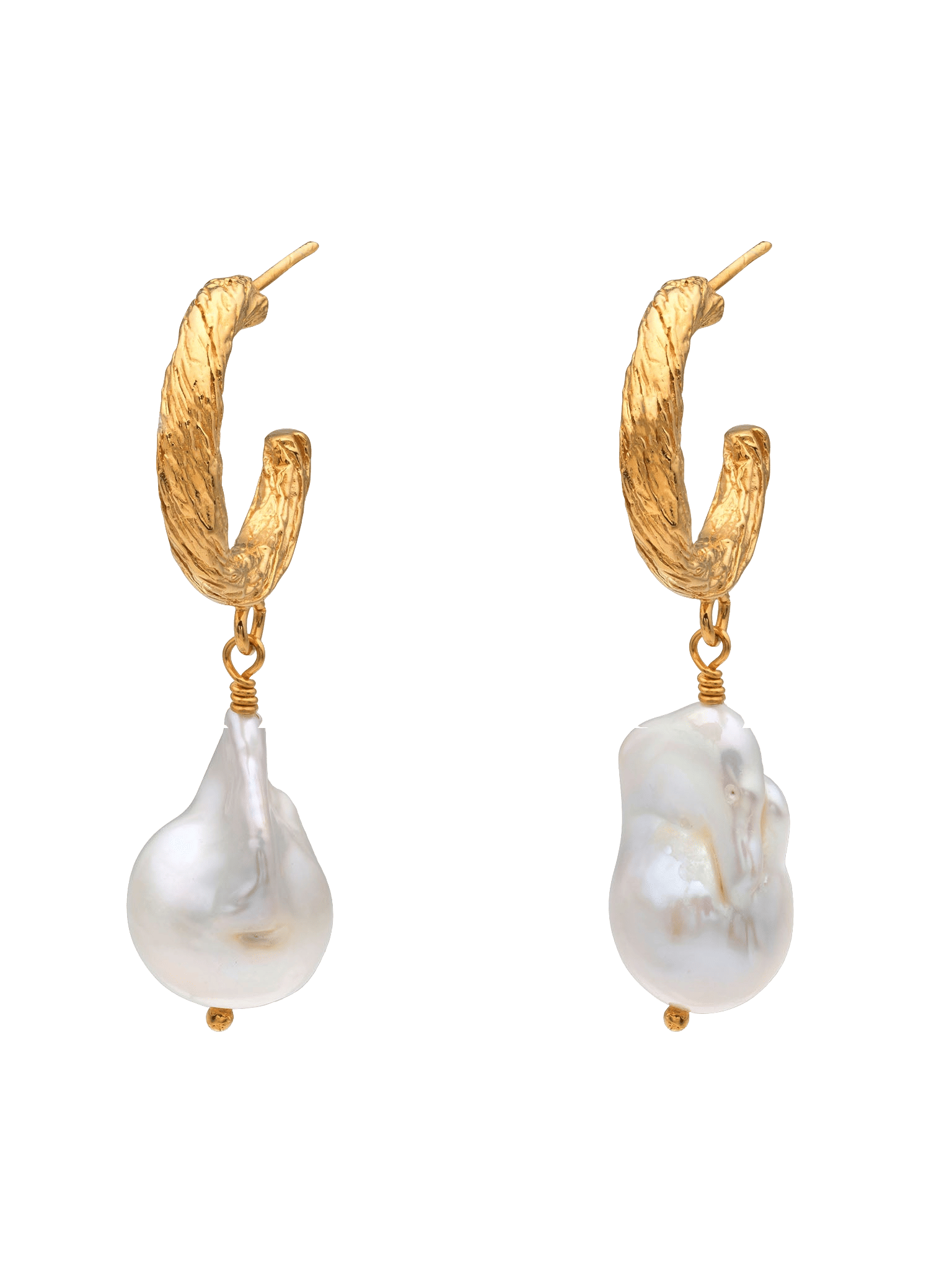 Archaic Pearl Hoop Earrings made by Eva Remenyi
