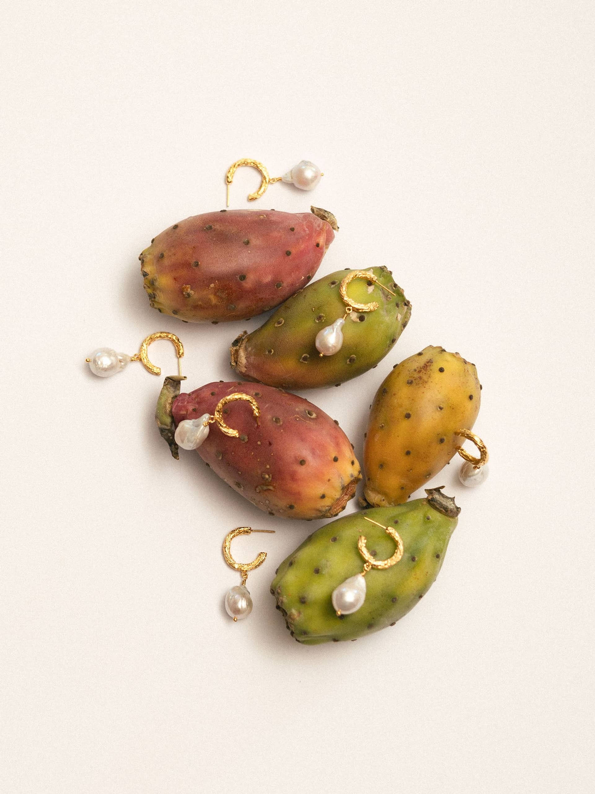 Archaic Pearl Hoop Earrings made by Eva Remenyi