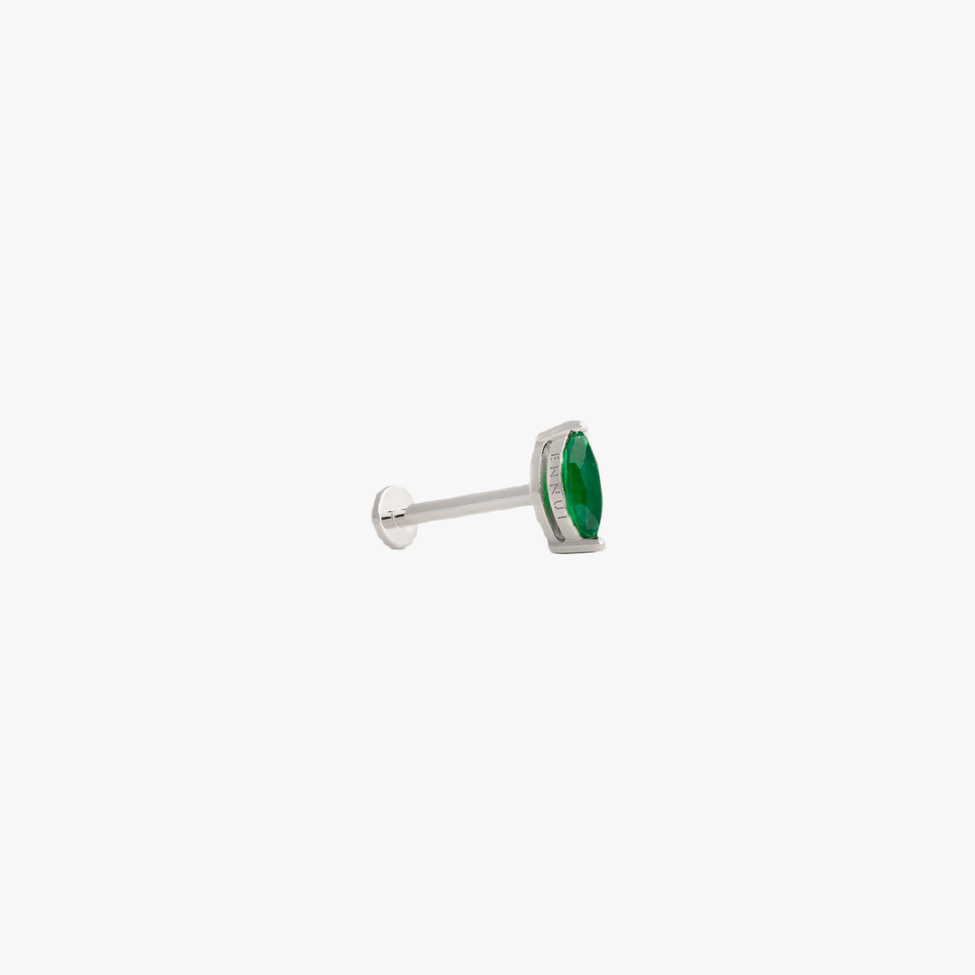 AWARENESS LABRET - MARQUISE CUT EMERALD - WHITE GOLD made by ENNUI