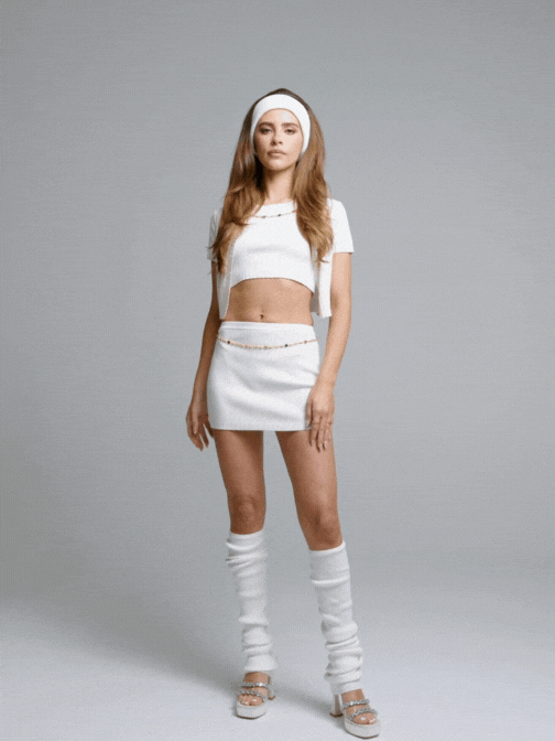 Kennedy Knit Skirt (White) made by Nana Jacqueline