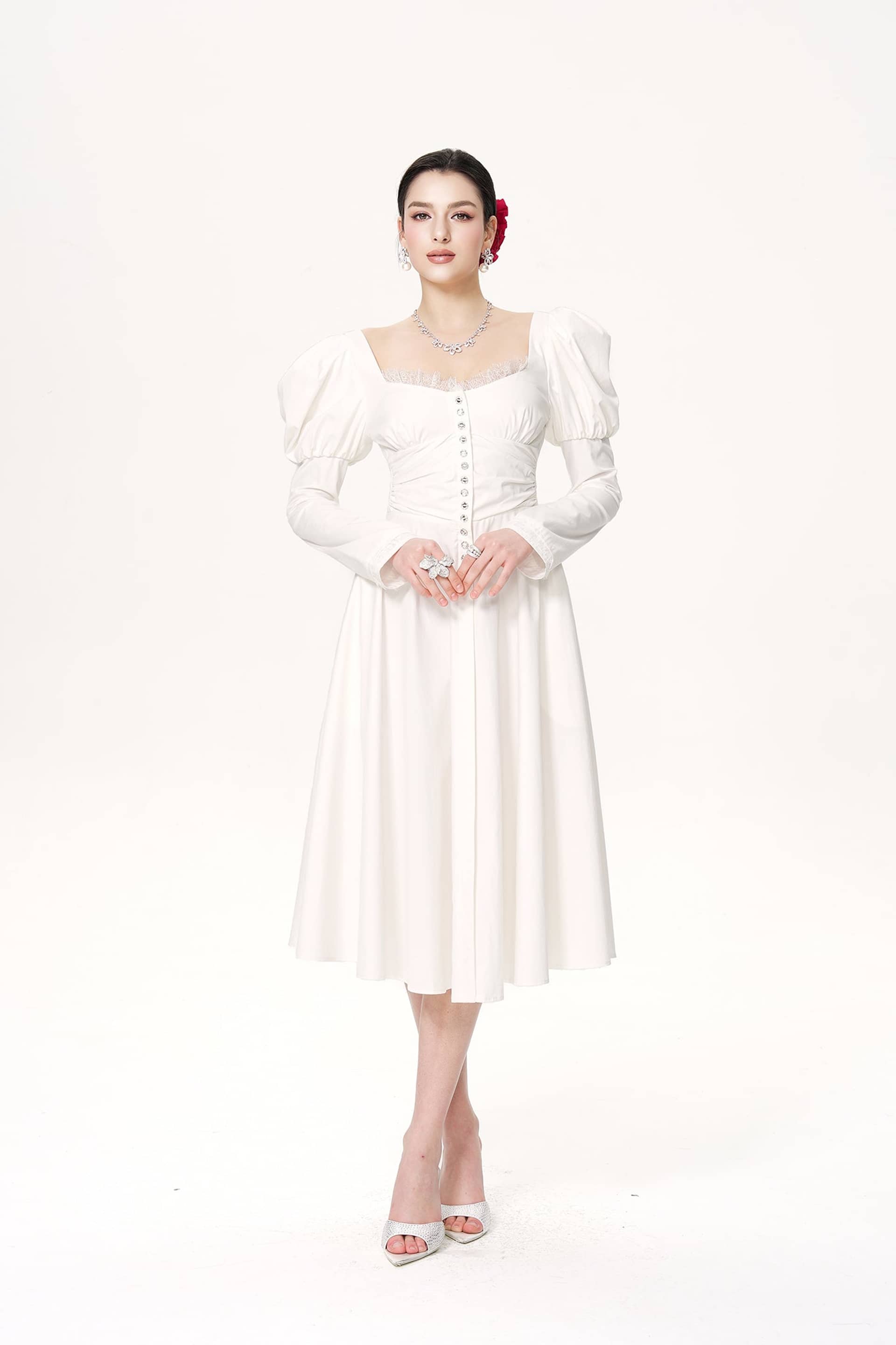 Livia Dress (White) made by Nana Jacqueline