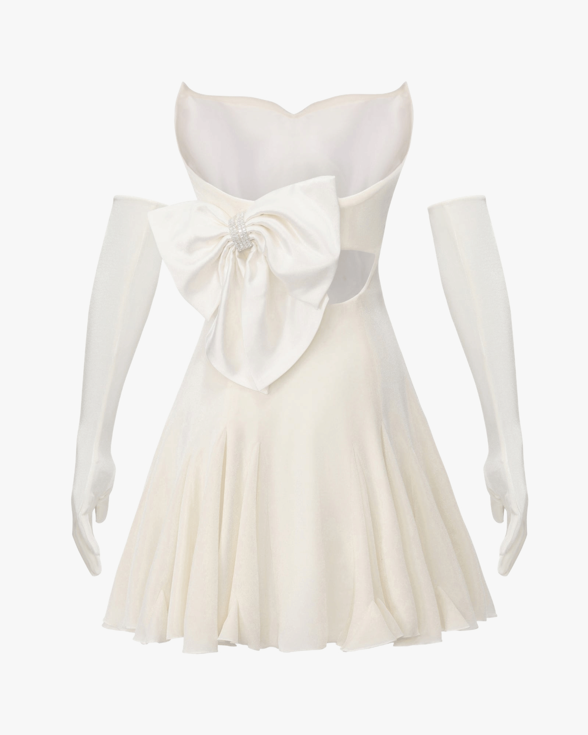 Madeleine Velvet Mini Dress (White) made by Nana Jacqueline
