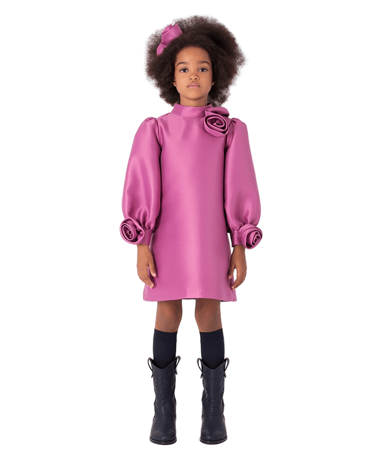 3D Roses Appliqué Girls Dress made by Mama Luma