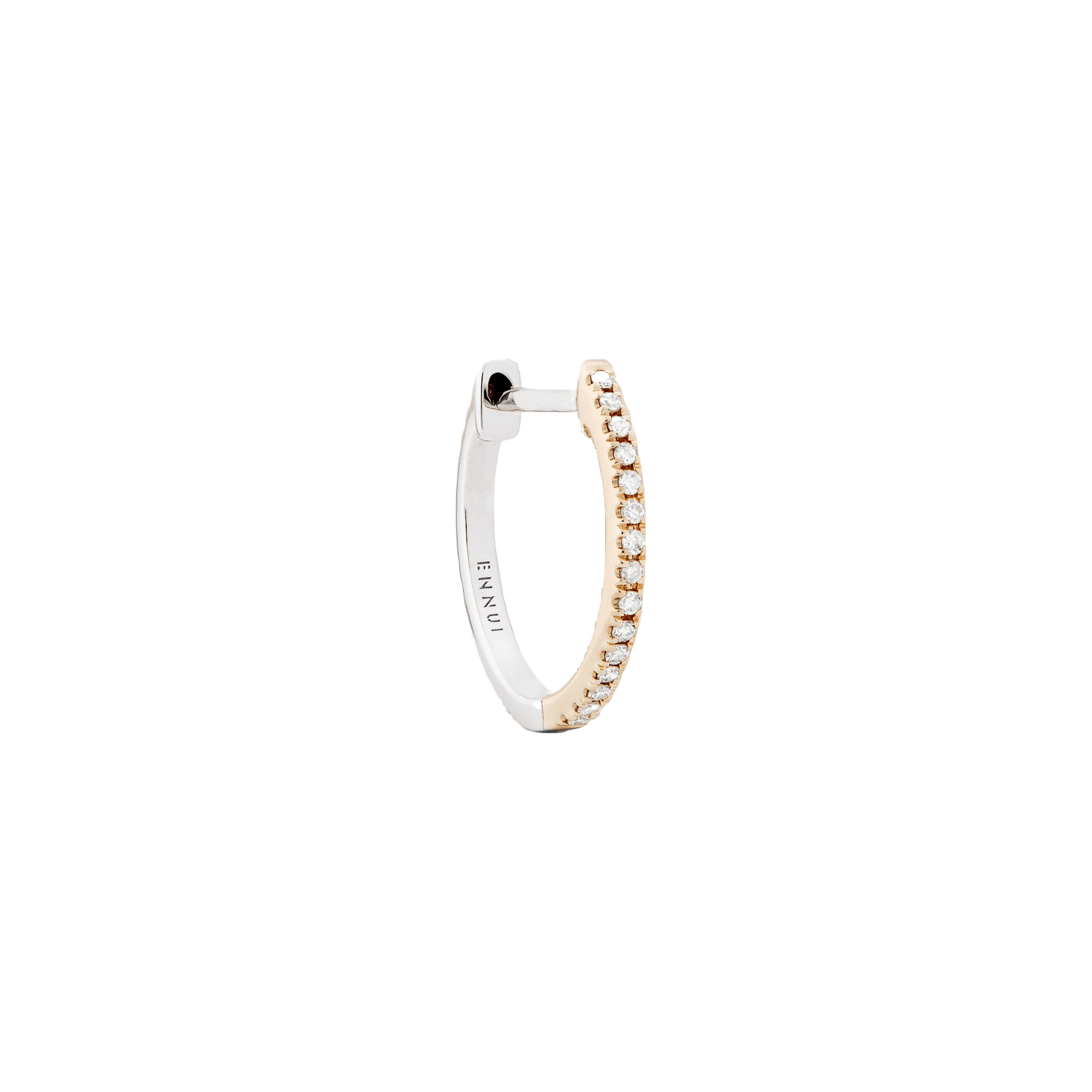 HOOP WHITE DIAMOND & YELLOW/WHITE GOLD - 12mm made by ENNUI