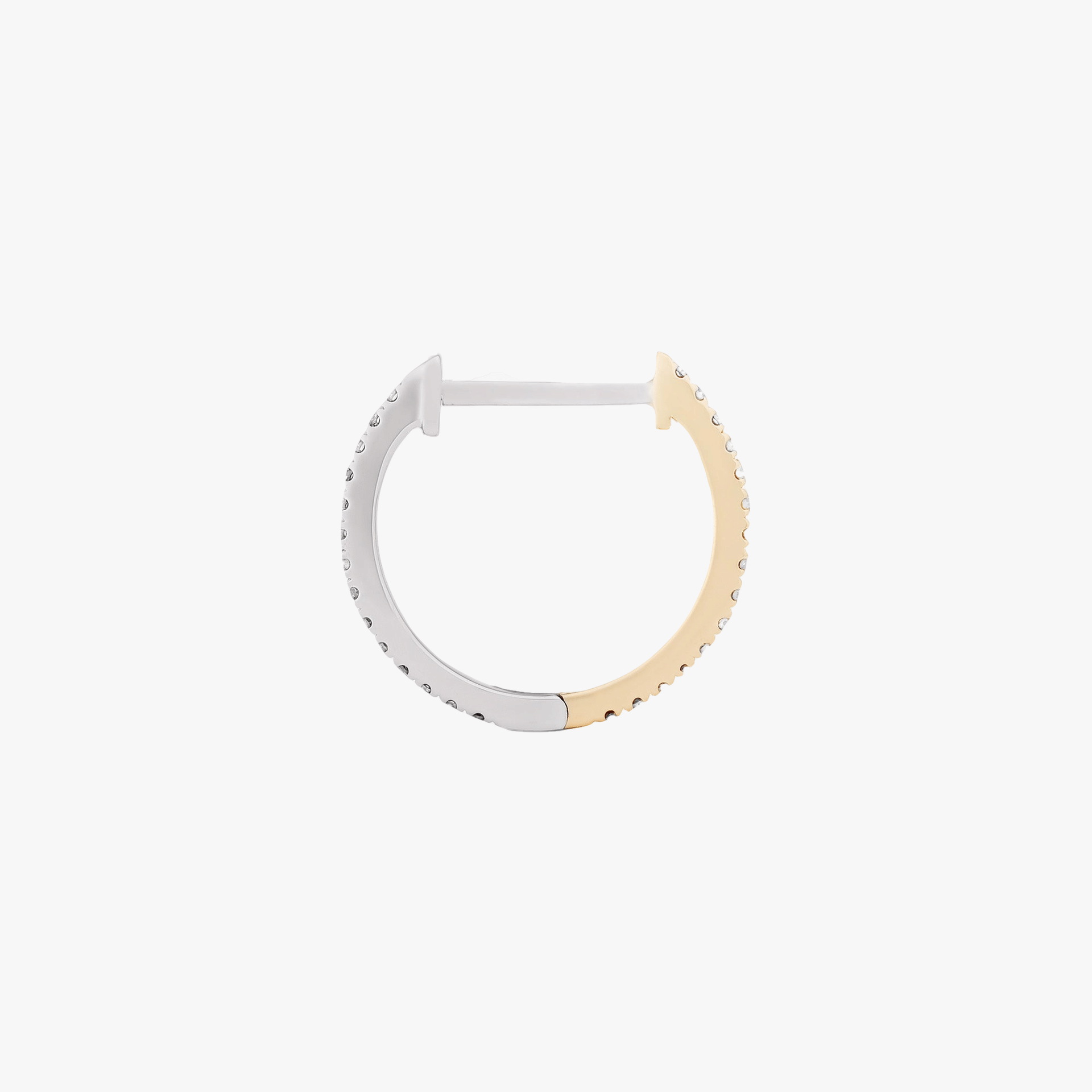 HOOP WHITE DIAMOND & YELLOW/WHITE GOLD - 12mm made by ENNUI