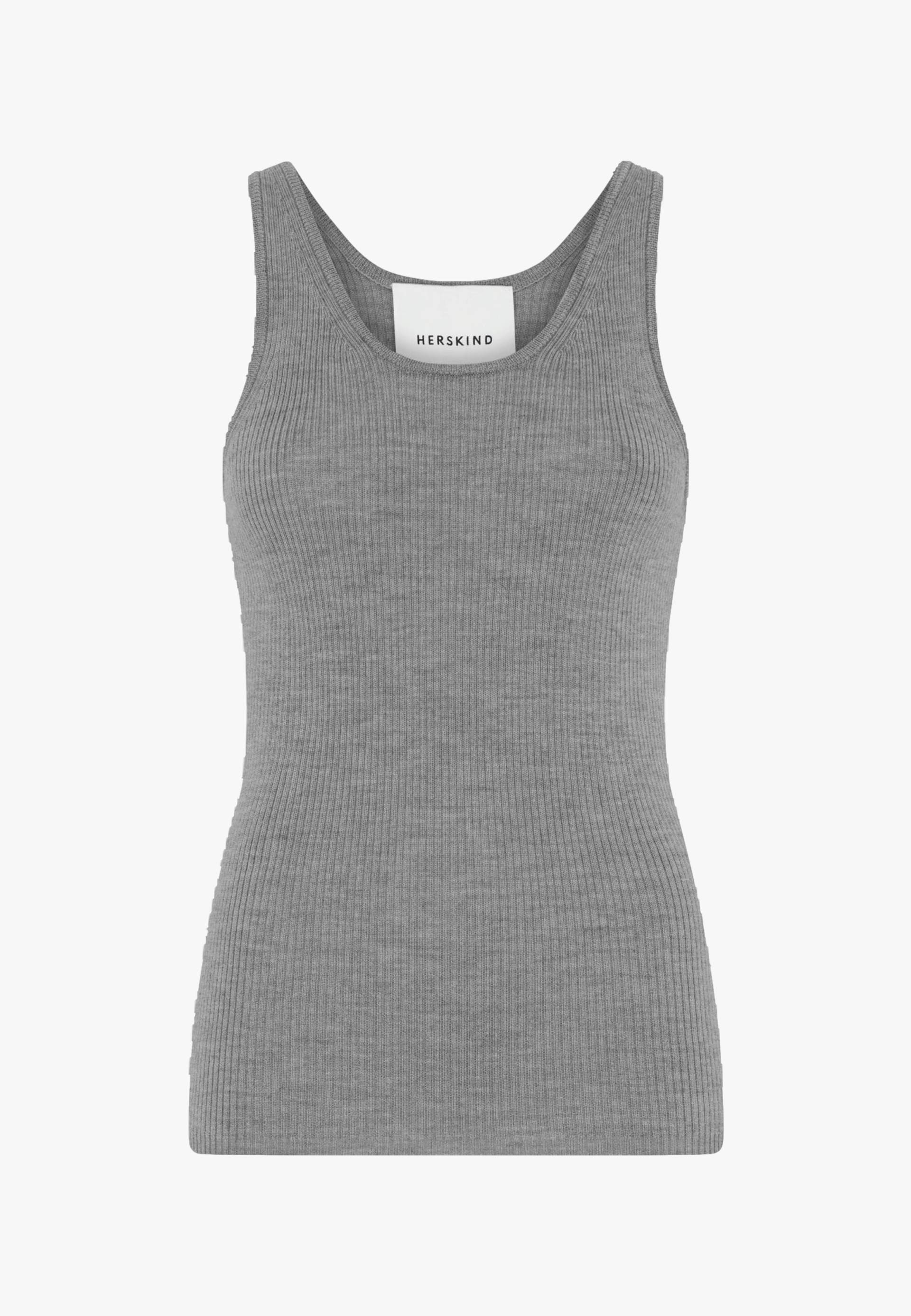 Tropea Top Merino Wool - Grey Melange in Grey made by HERSKIND