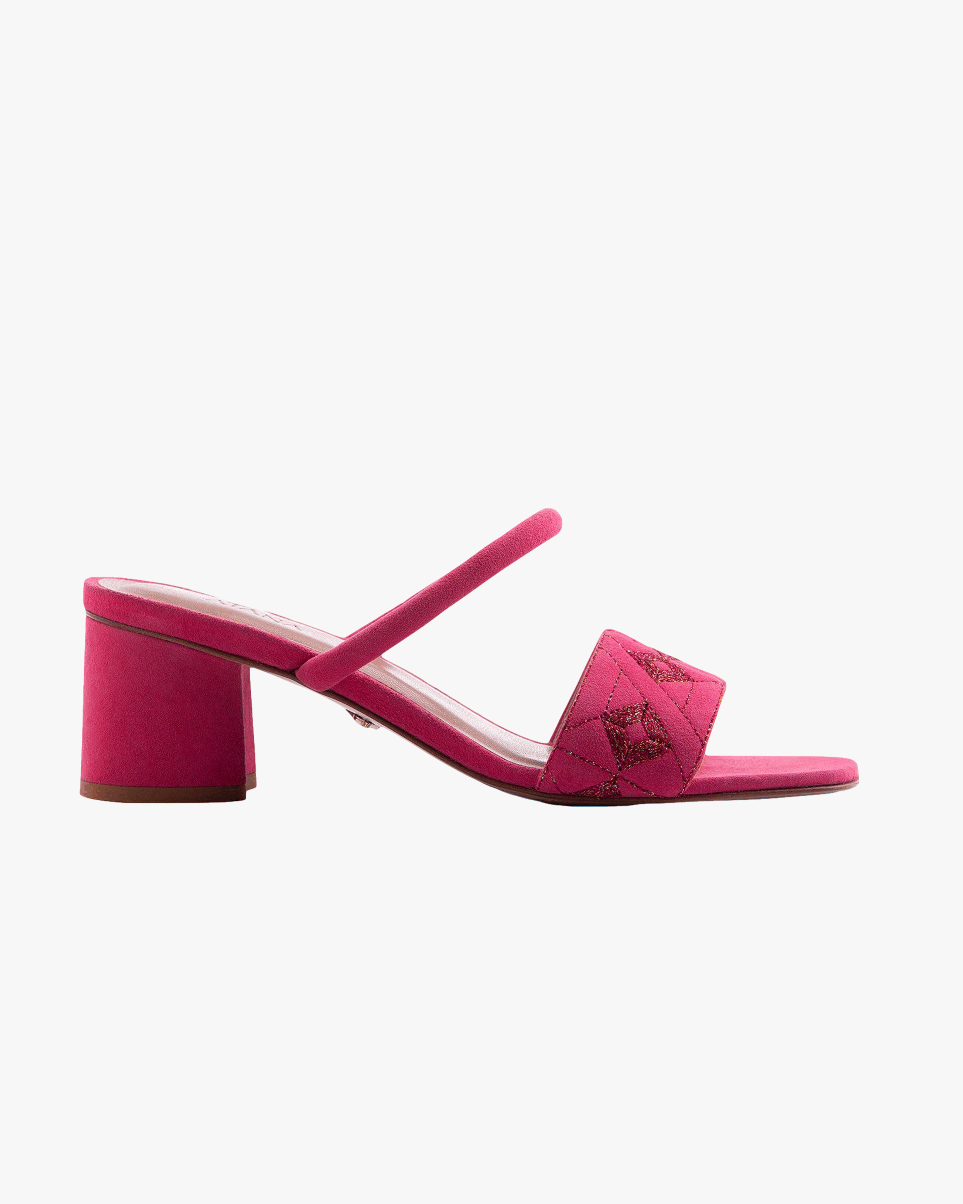 Quilted Diamond Mule 55 Deep Pink in Pink made by ATANA