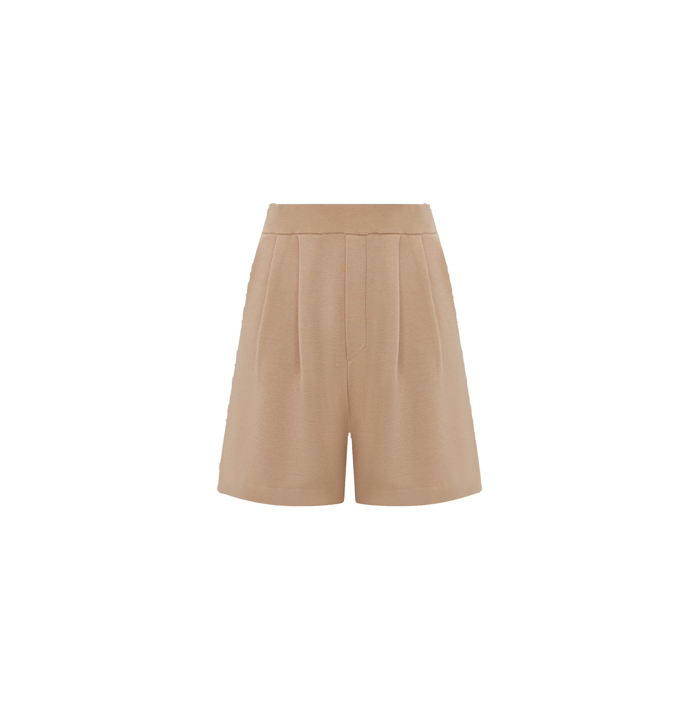 PLEATED WIDE-LEG SHORTS in Beige made by CRUSH Collection