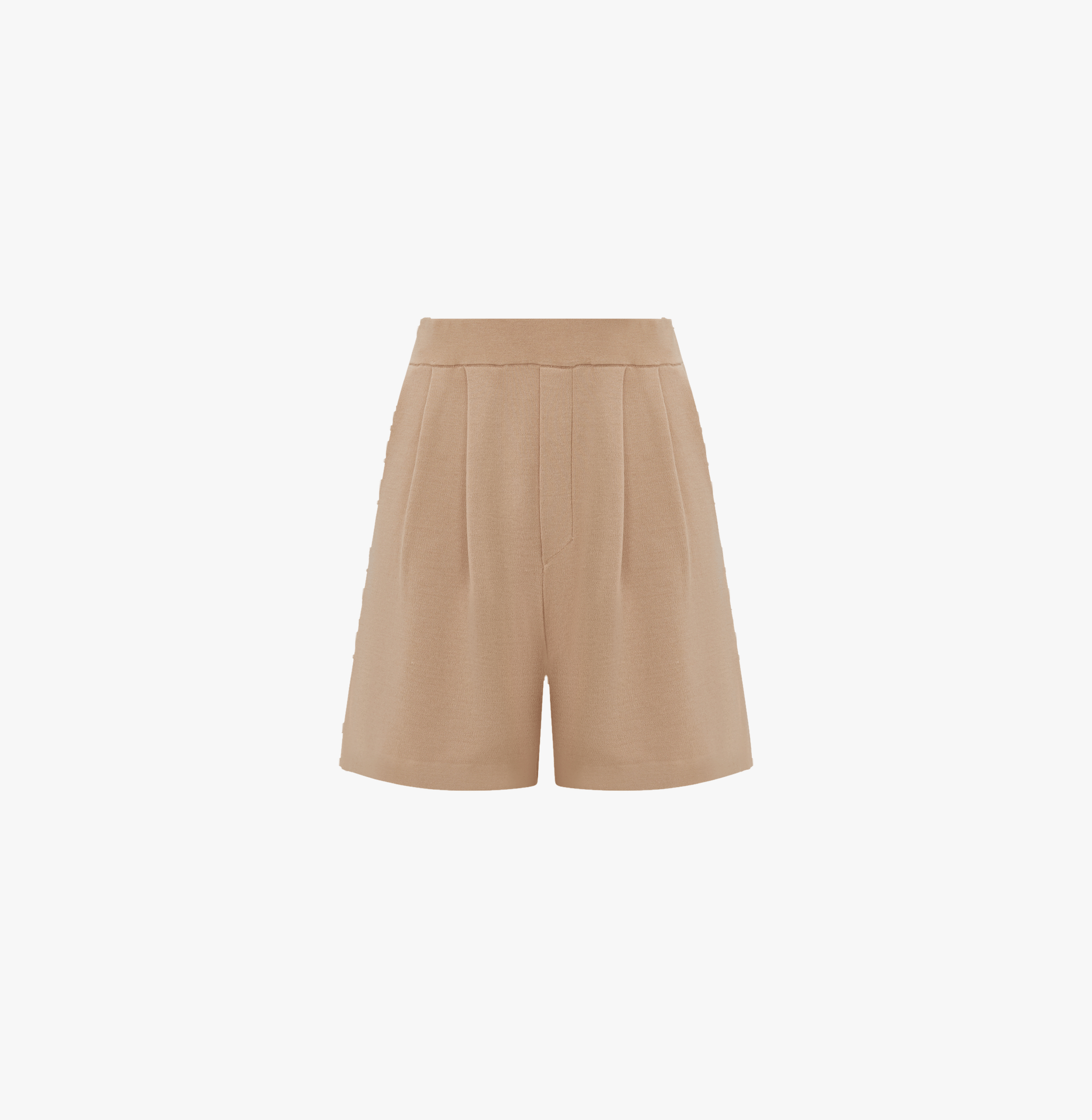 PLEATED WIDE-LEG SHORTS in Beige made by CRUSH Collection