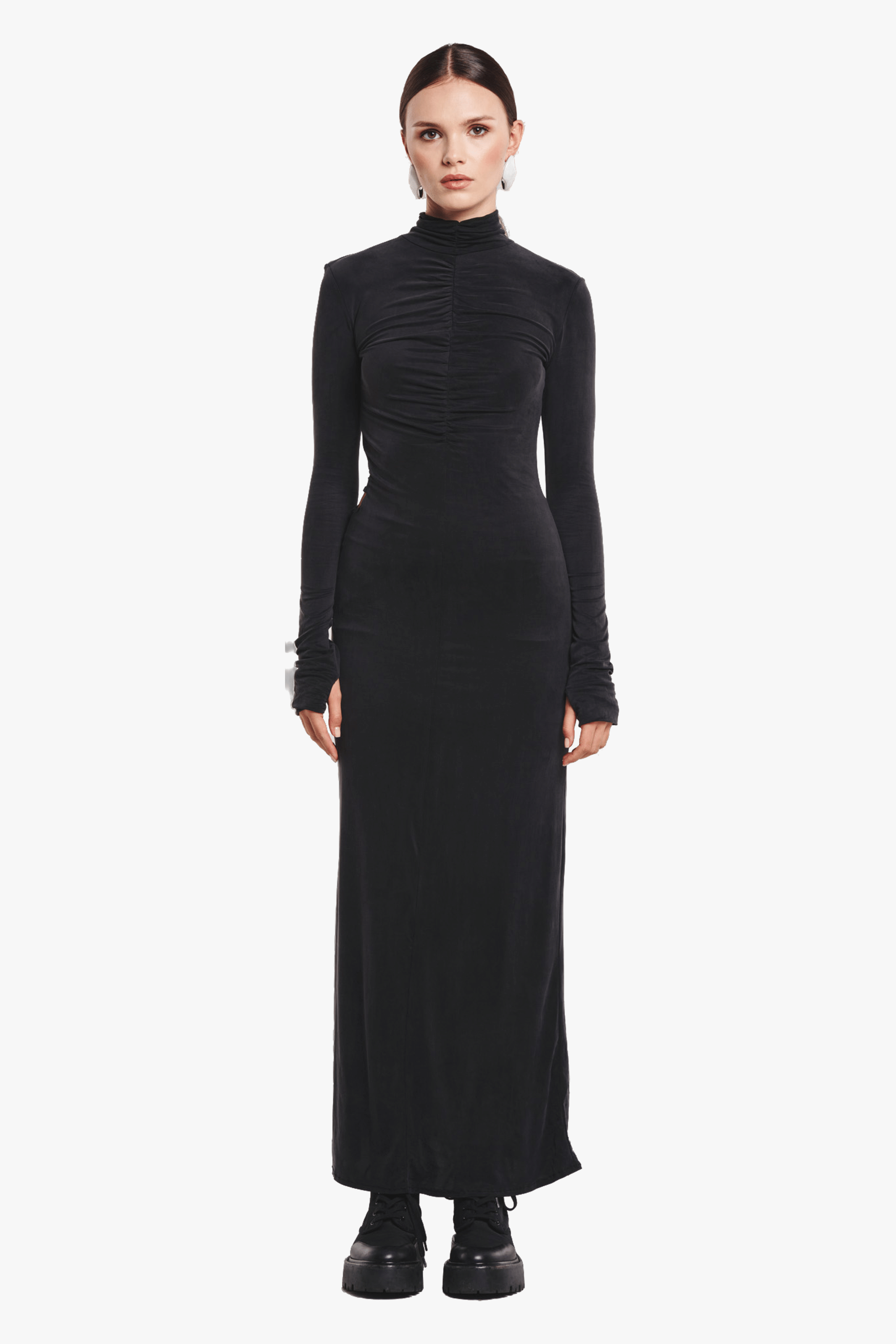 LONG CUPRO DRESS made by BENU Studio