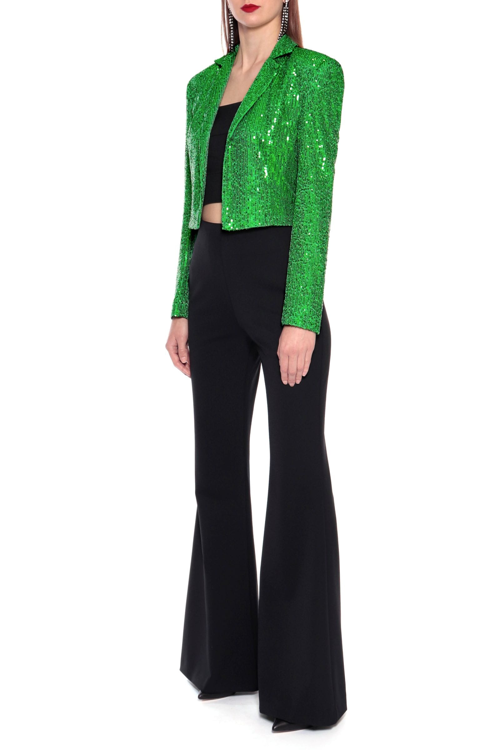 Blazer Shannon Shamrock Green sequins in Green made by HALEWSKI