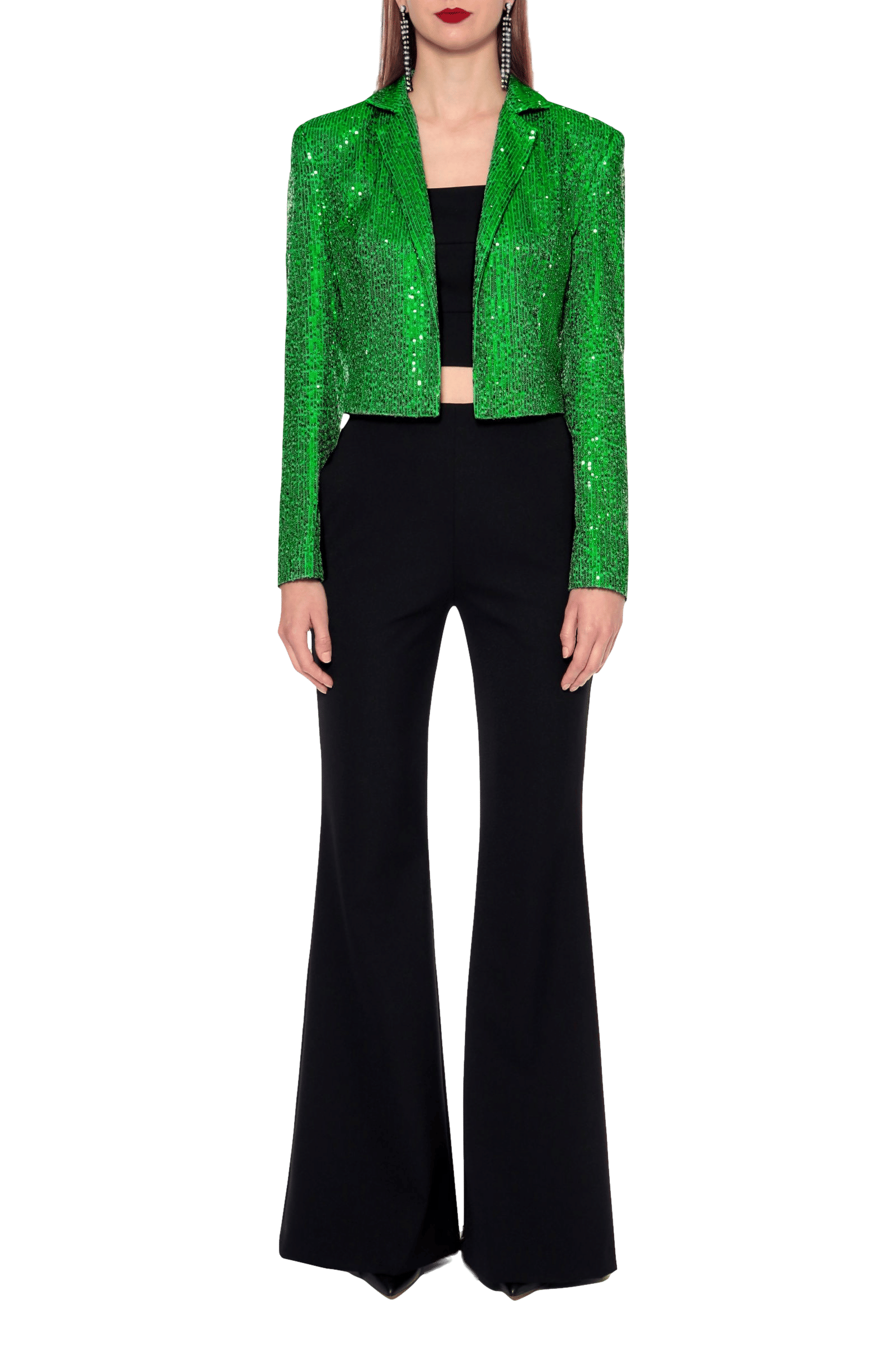 Blazer Shannon Shamrock Green sequins in Green made by HALEWSKI