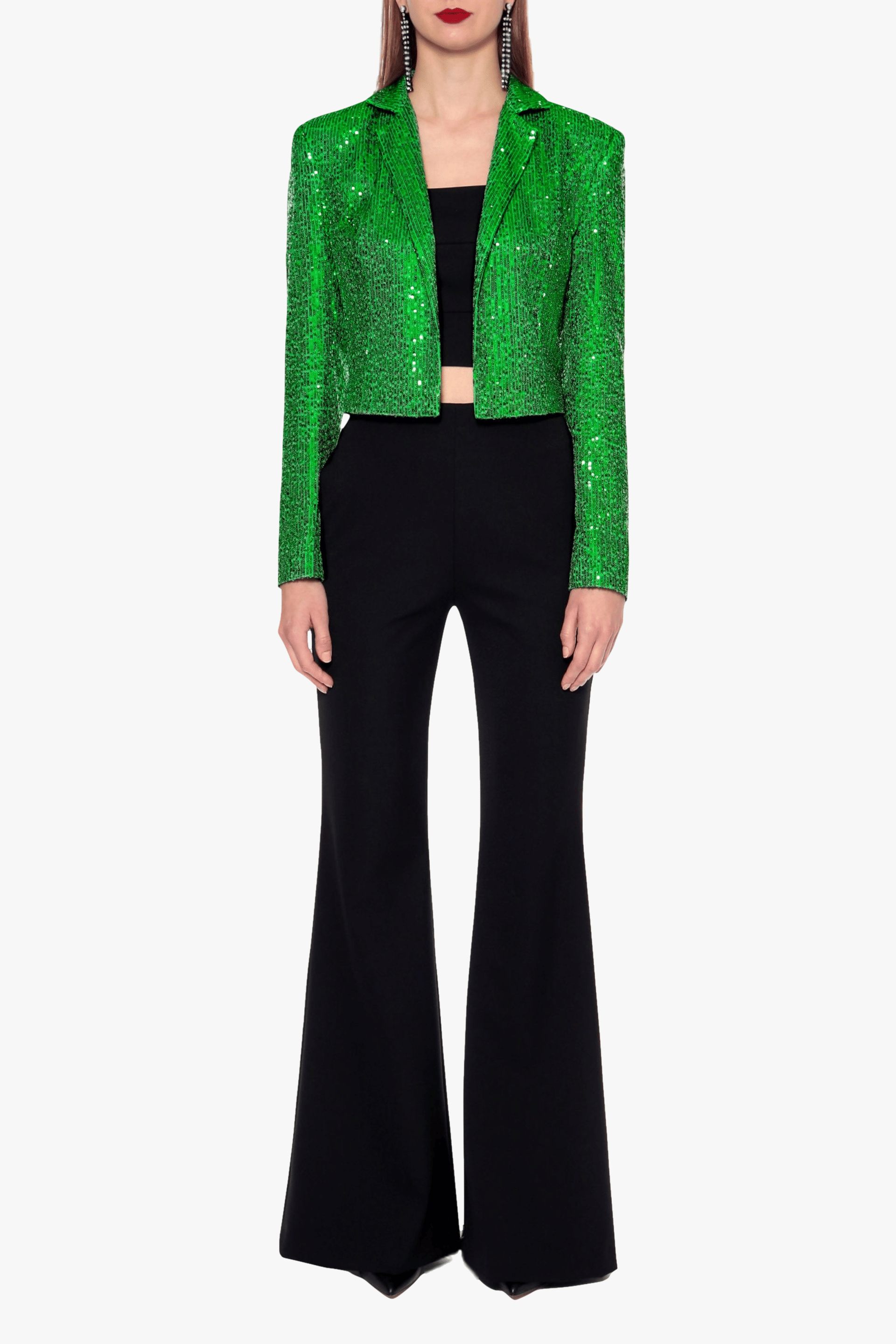 Blazer Shannon Shamrock Green sequins in Green made by HALEWSKI