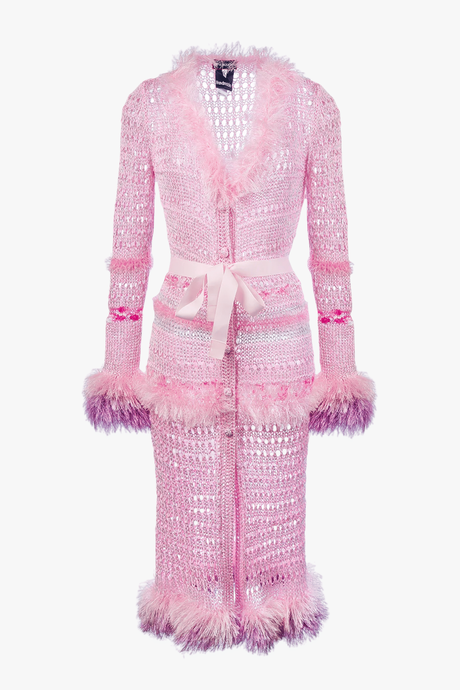 Monroe Pink Handmade Knit Cardigan-Dress made by ANDREEVA