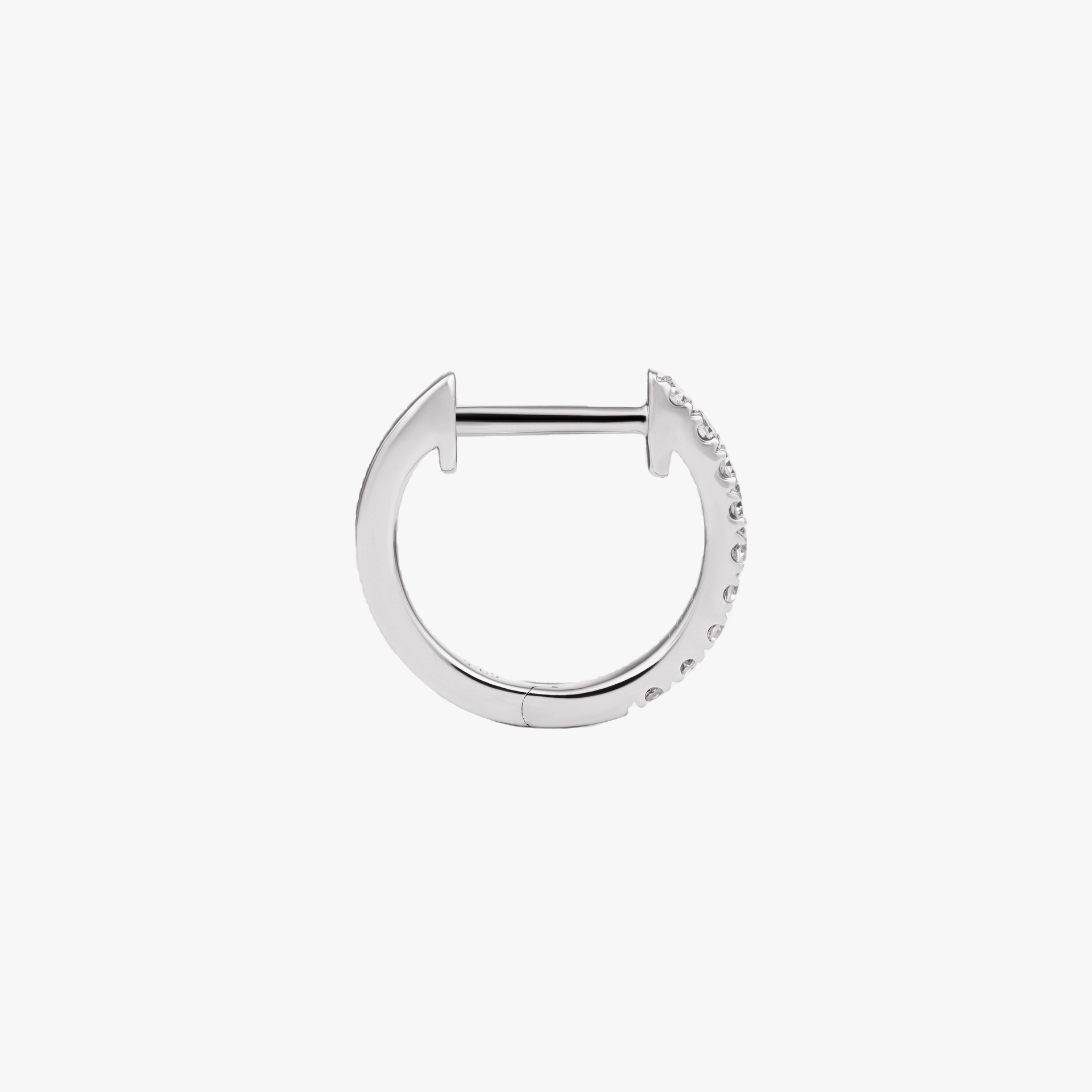 HOOP WHITE DIAMOND & PLAIN WHITE GOLD - 10MM made by ENNUI