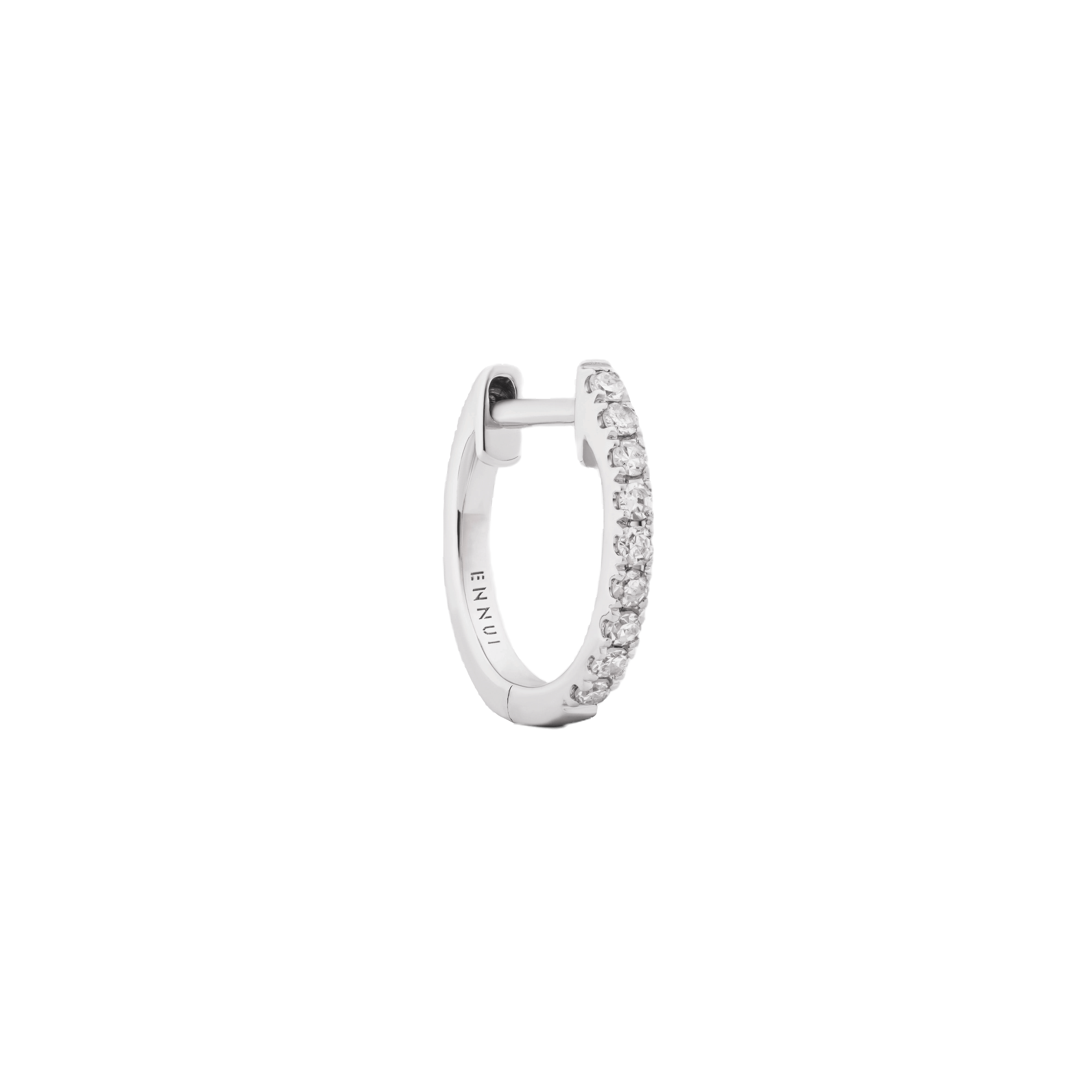 HOOP WHITE DIAMOND & PLAIN WHITE GOLD - 10MM made by ENNUI