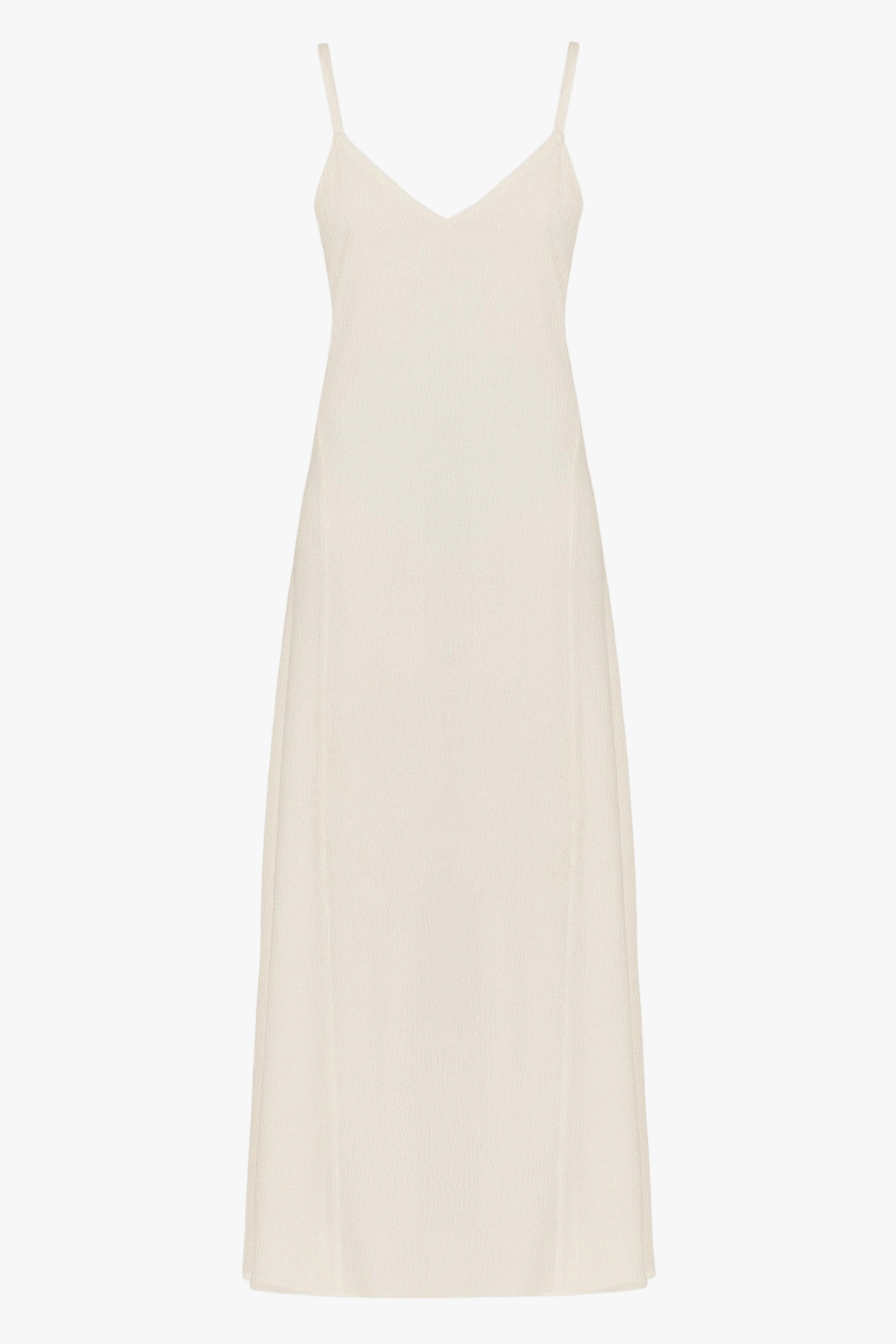 INES textured silk open back maxi dress made by UNDRESS