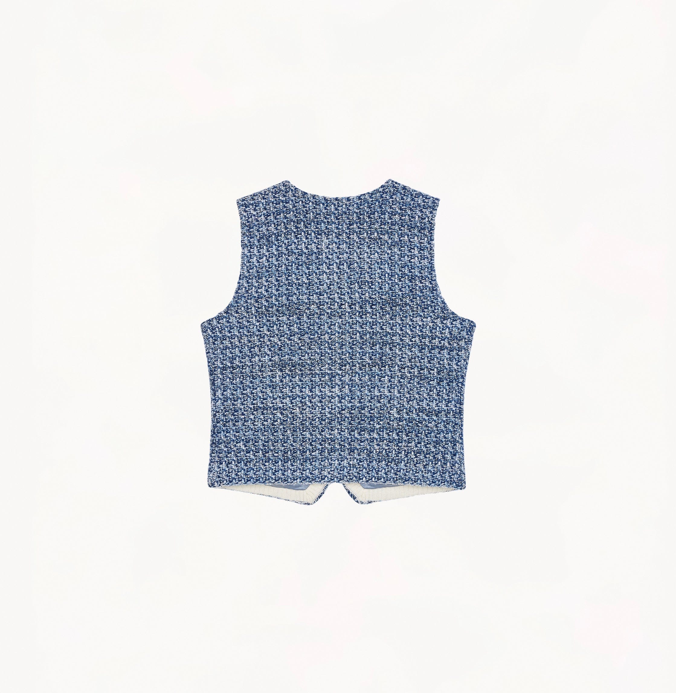 MULTICOLORED SEQUINED TWEED WAISTCOAT made by CRUSH Collection