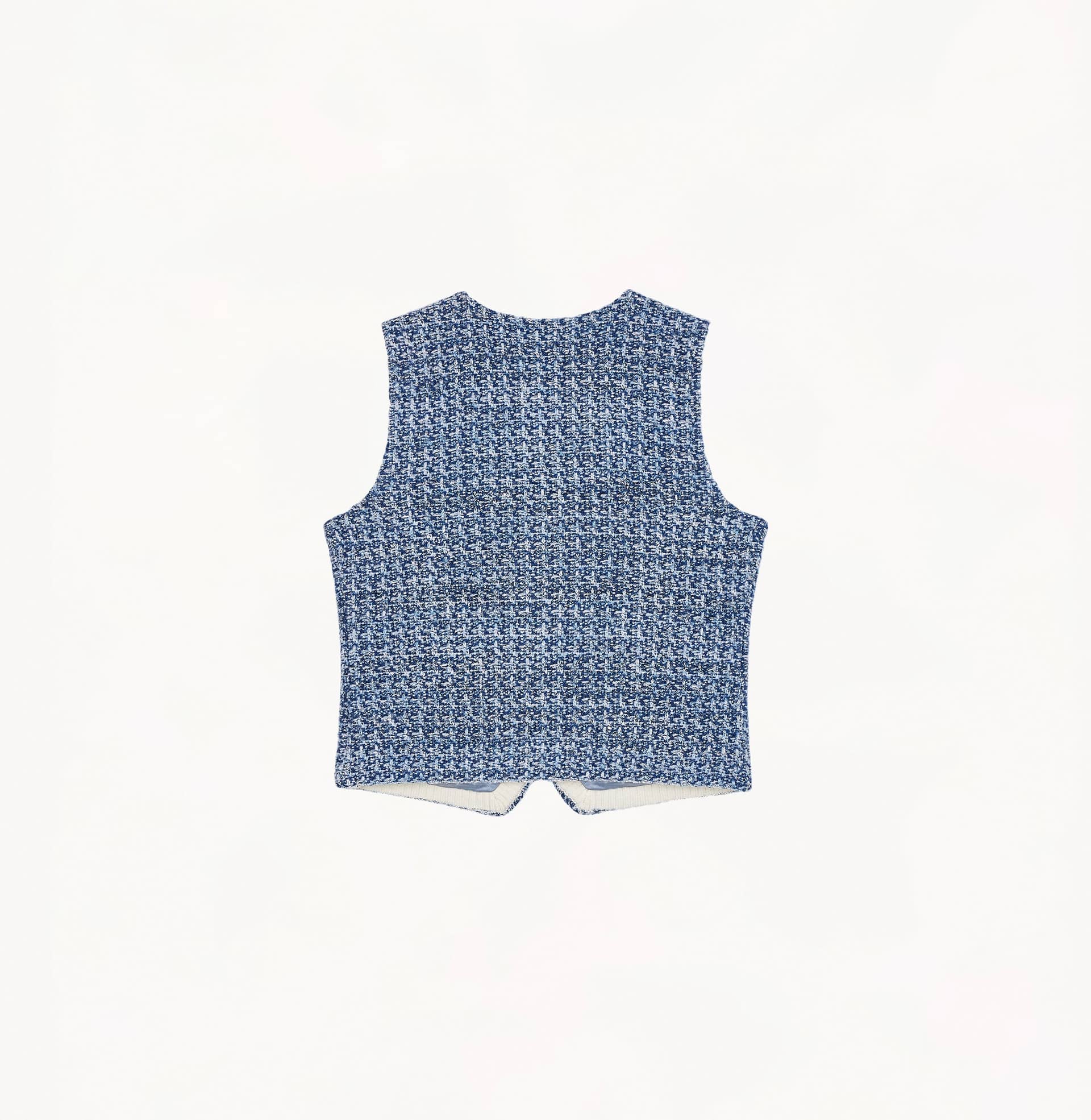 MULTICOLORED SEQUINED TWEED WAISTCOAT made by CRUSH Collection