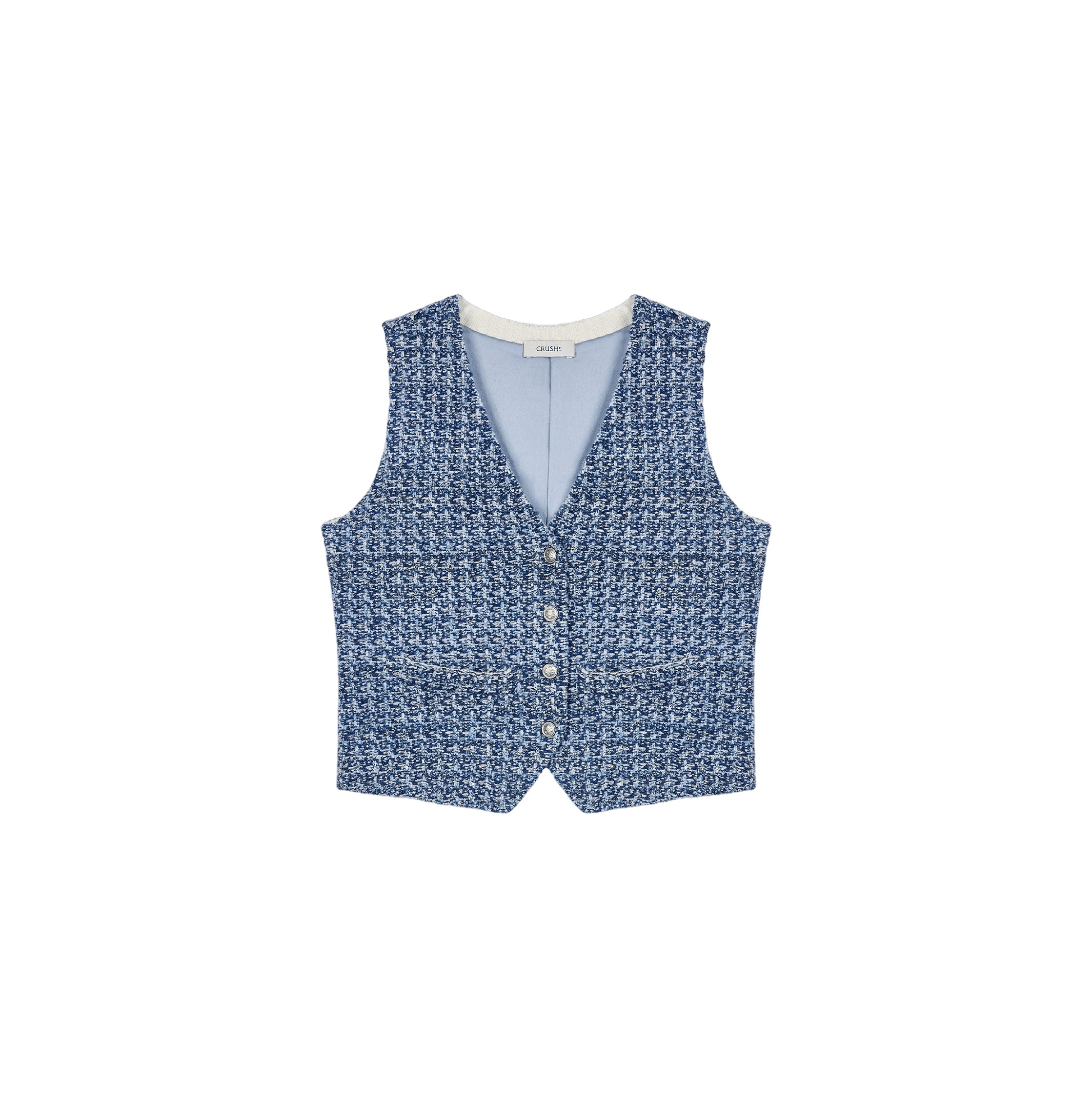 MULTICOLORED SEQUINED TWEED WAISTCOAT made by CRUSH Collection