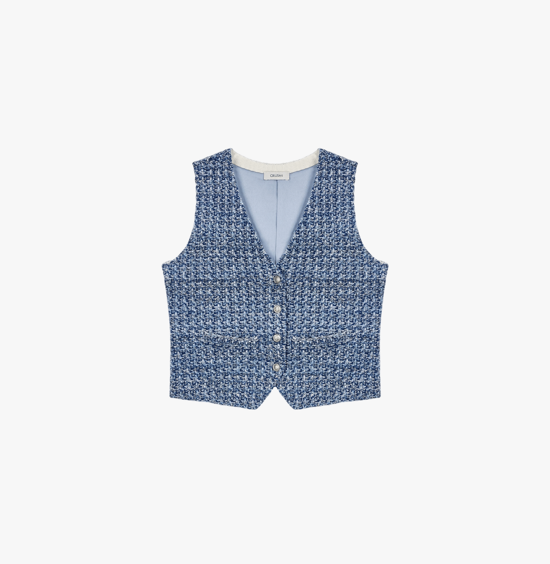 MULTICOLORED SEQUINED TWEED WAISTCOAT made by CRUSH Collection