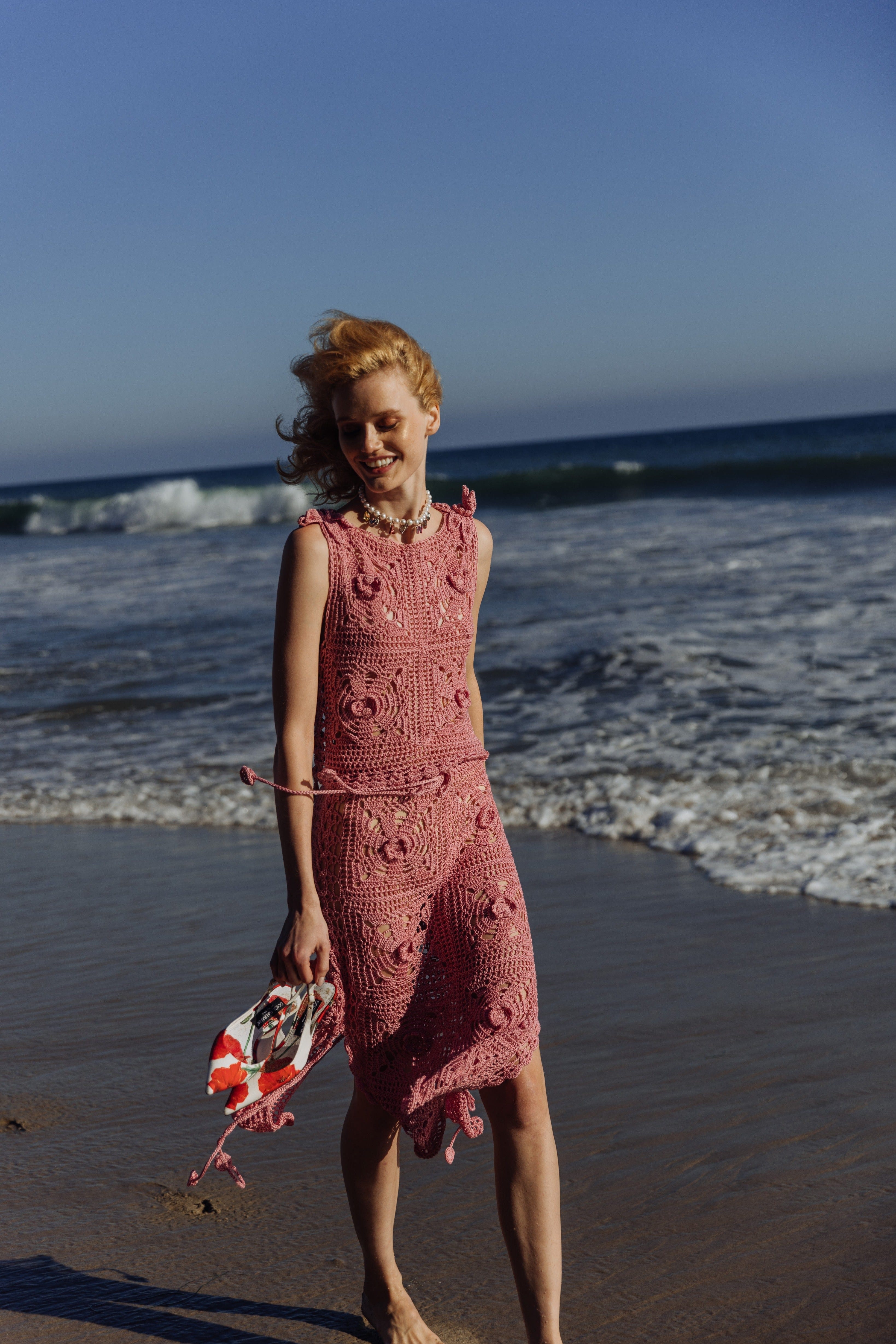 Dust Rose Handmade Crochet Top made by ANDREEVA