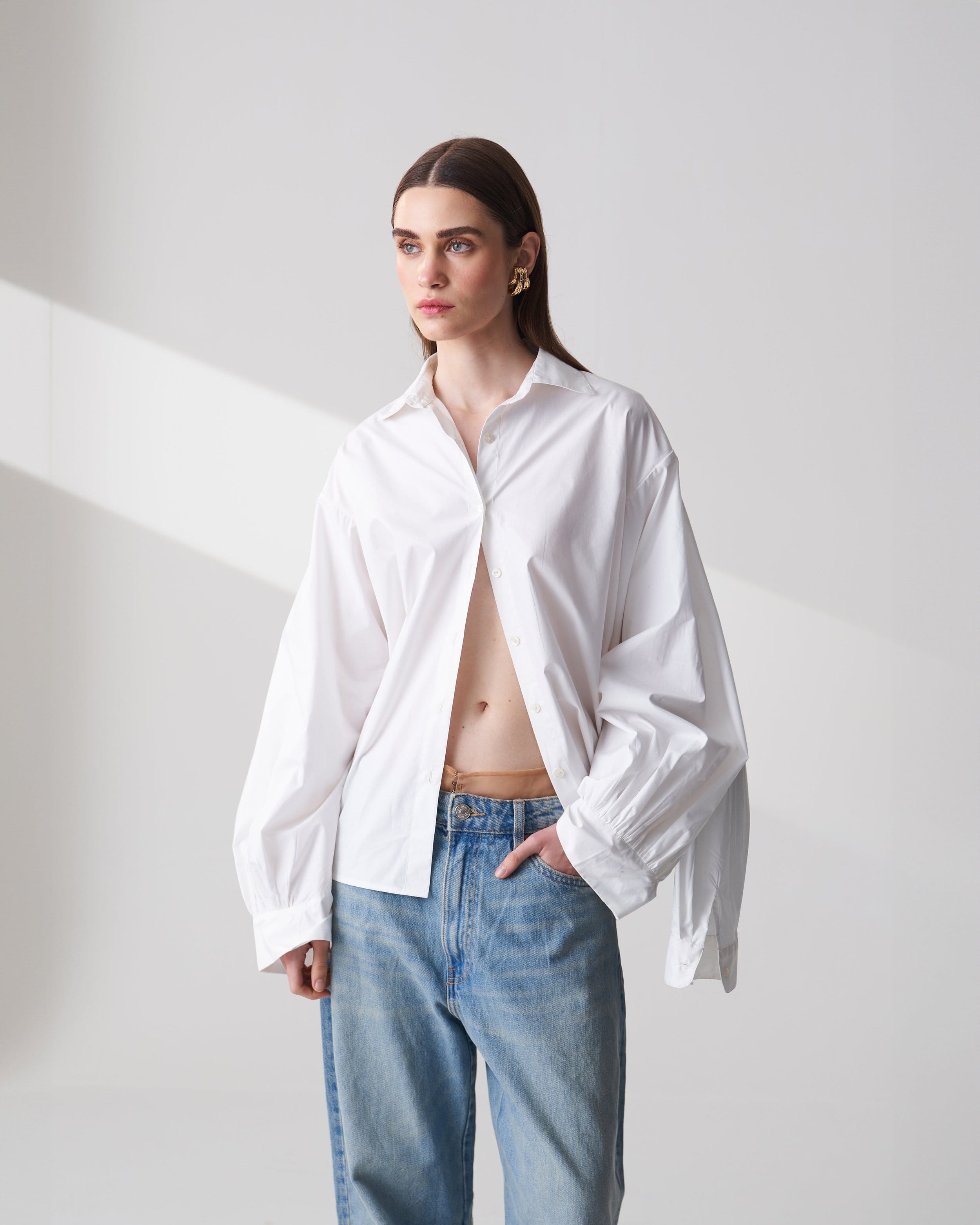 Upcycled Sheer Waist Jeans made by Szabo Sihag