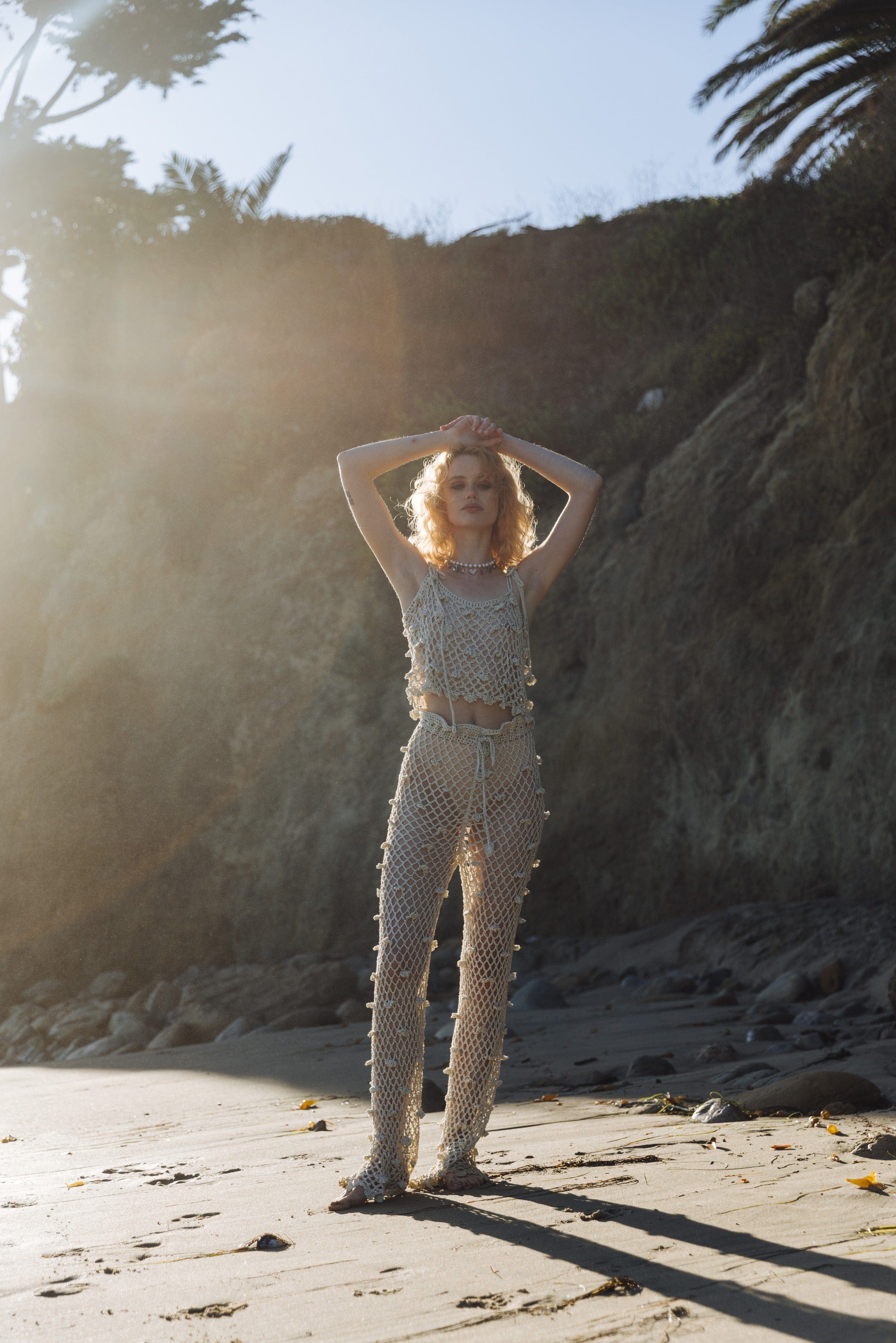 Metallic Handmade Crochet Pants made by ANDREEVA