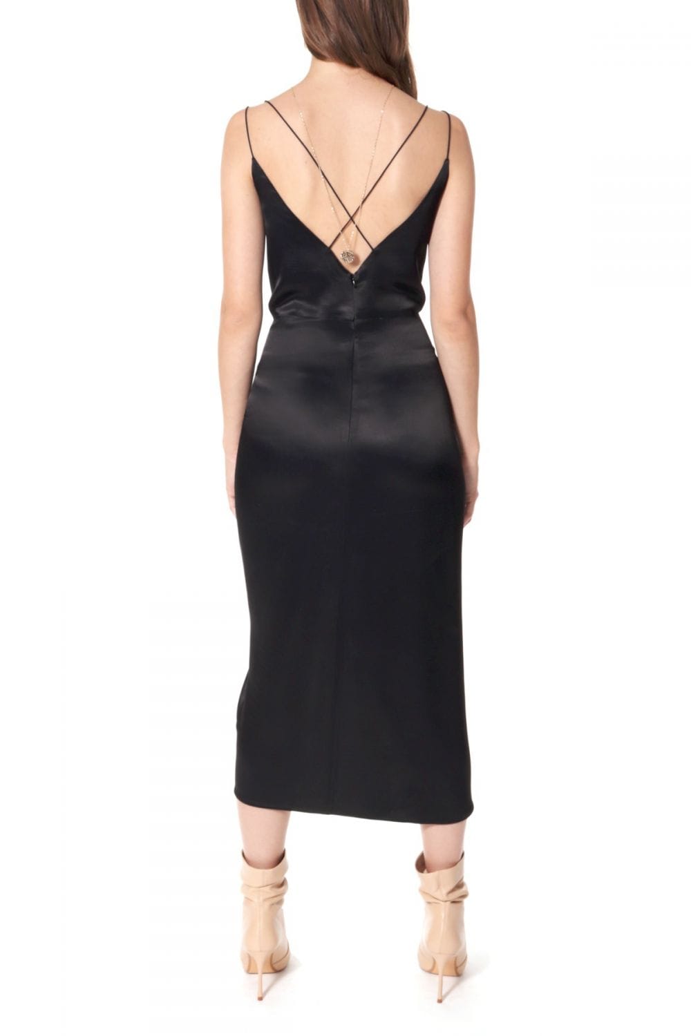 Dress Ava Glossy Black in Black made by HALEWSKI