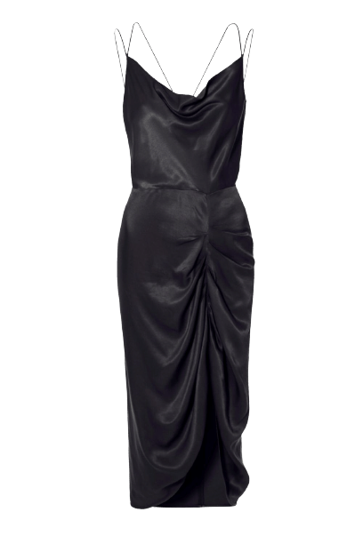 Dress Ava Glossy Black in Black made by HALEWSKI