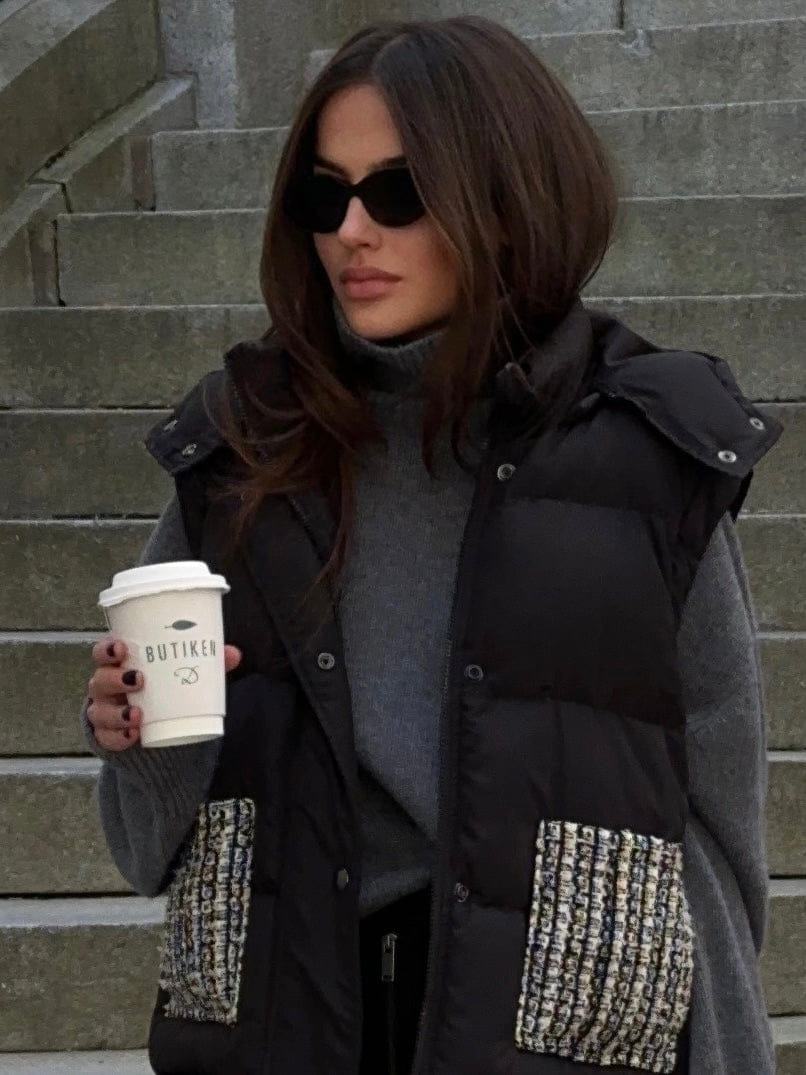 Tweed Puffer Jacket and Vest made by CLOEYS