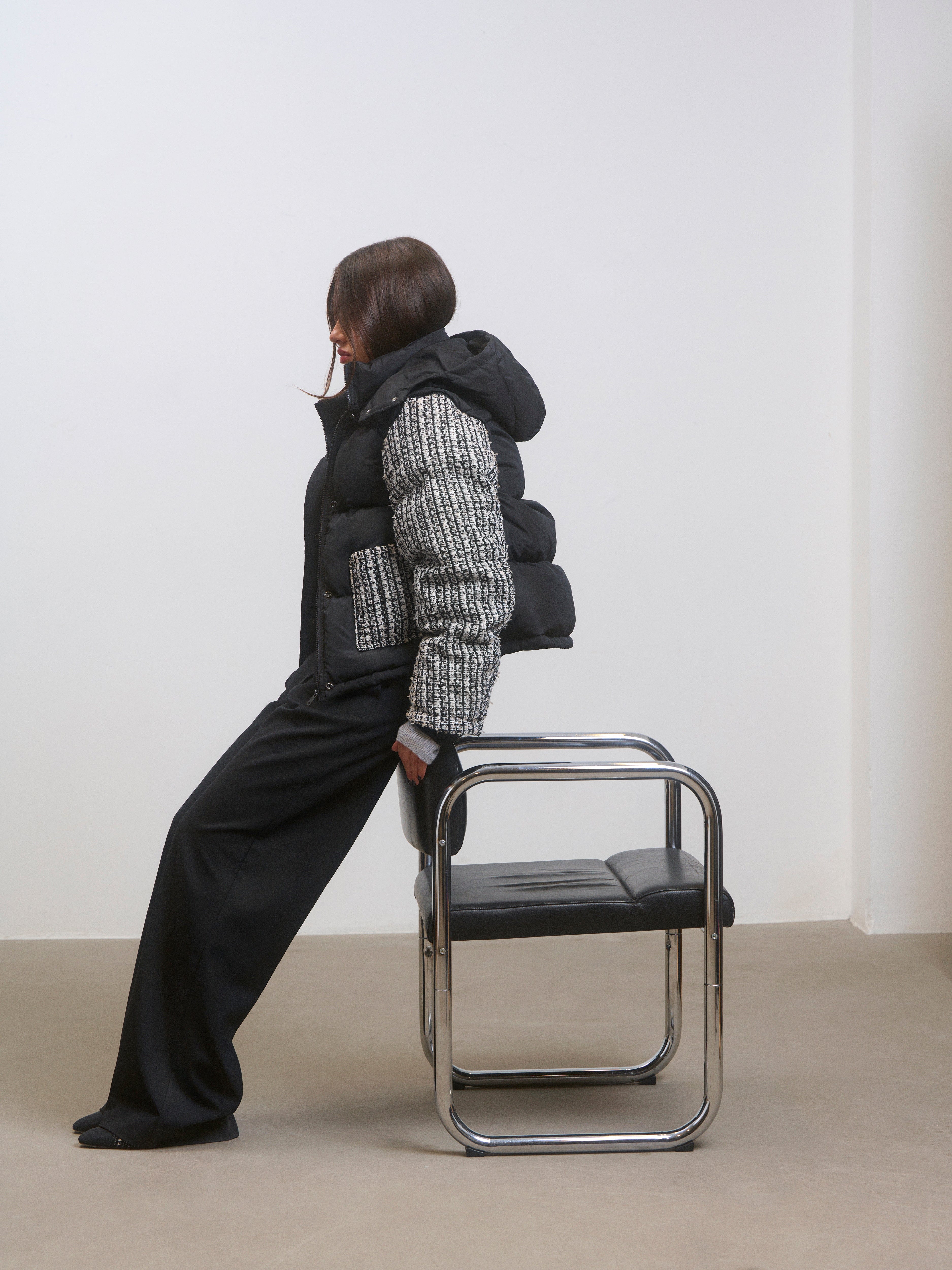 Tweed Puffer Jacket and Vest made by CLOEYS