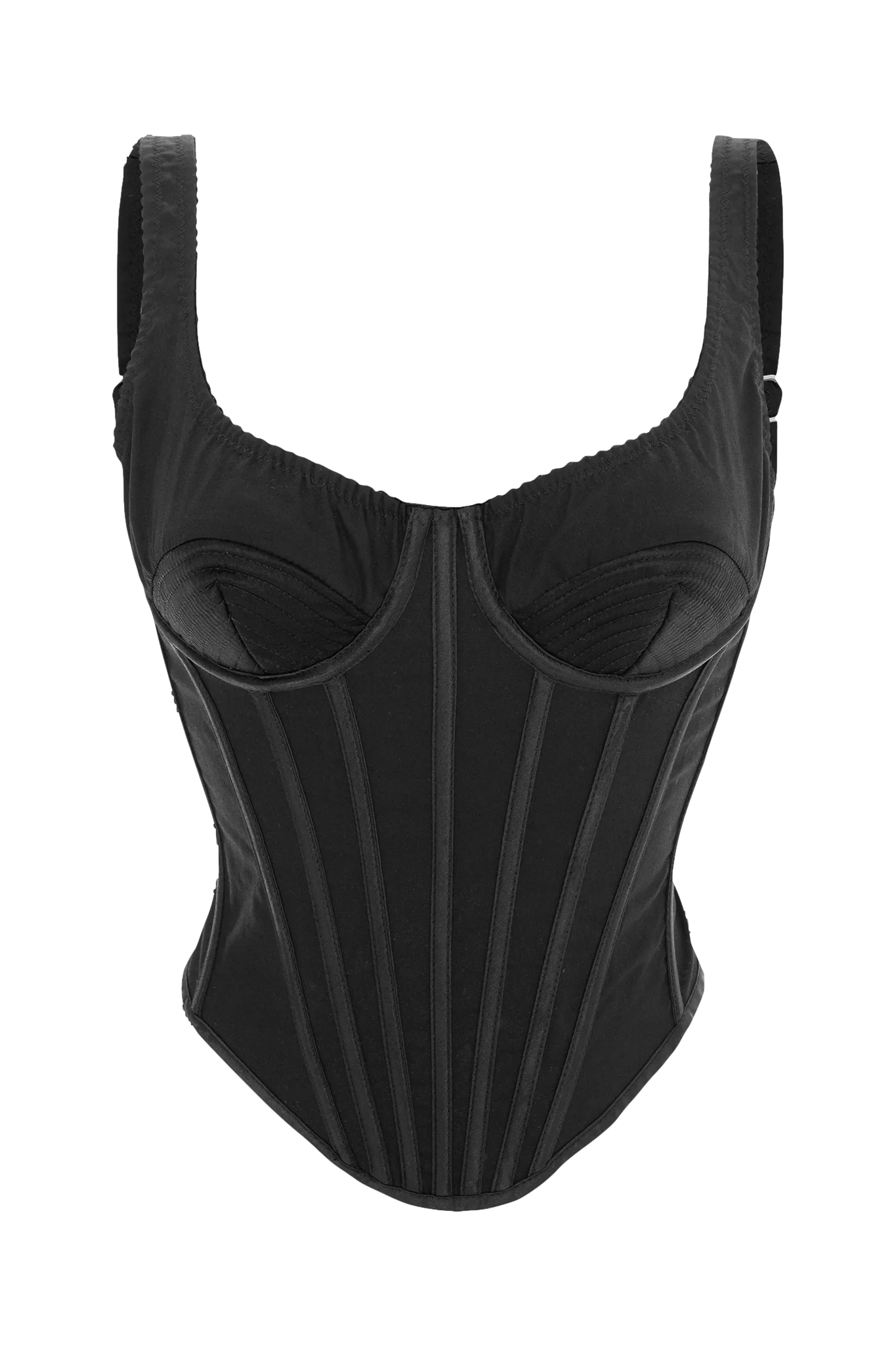 Mina Cotton Silk Bustier in Black made by Aureliana