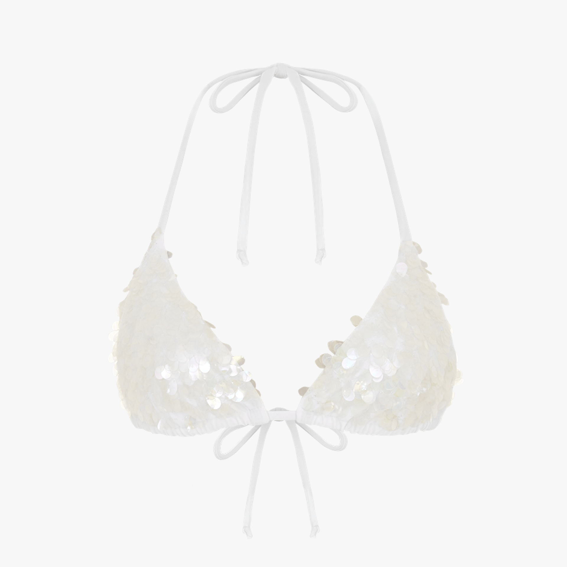 Sienna Sequin Embroidery Bikini Top made by Oceanus Swimwear