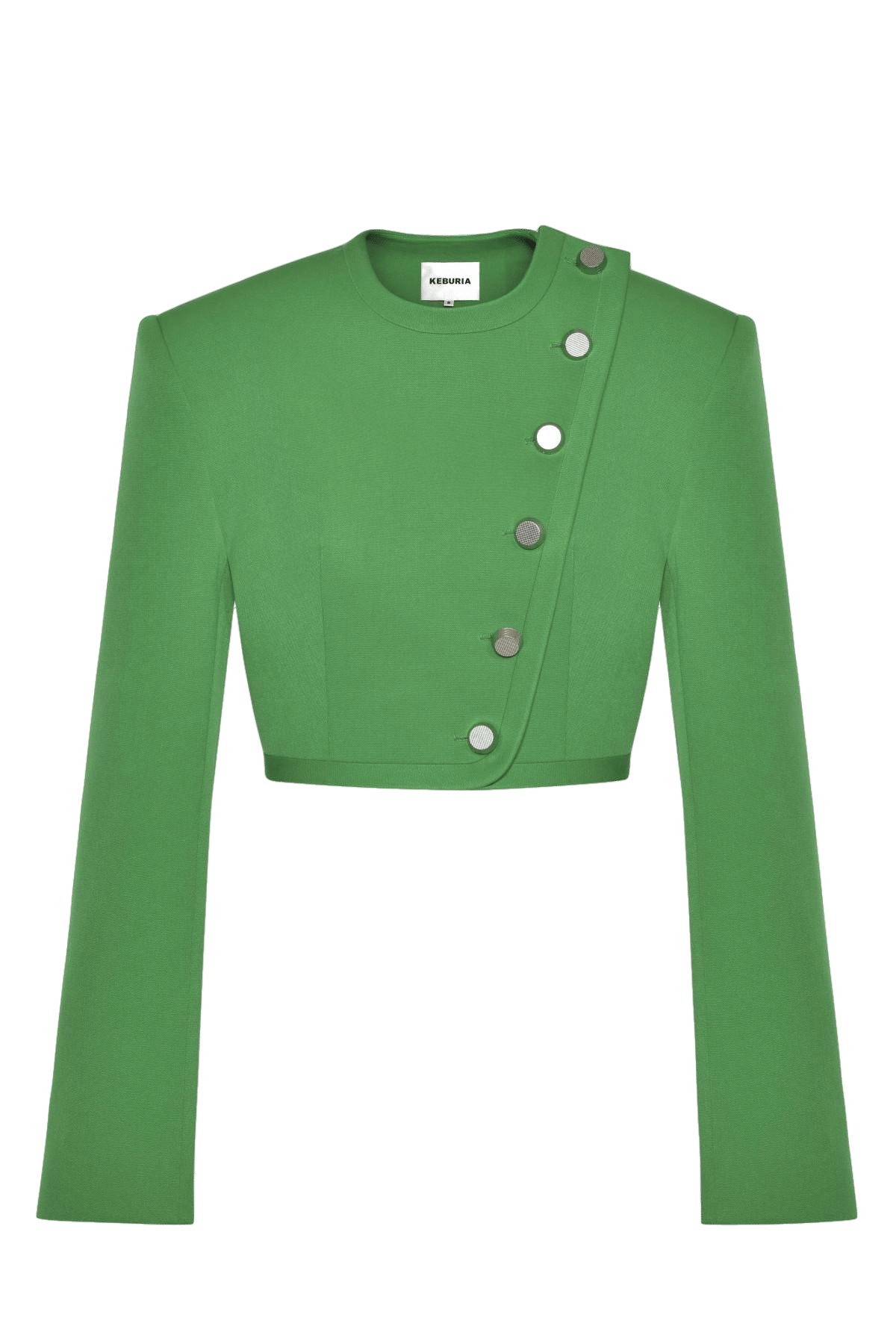 CROPPED BLAZER WITH DIAGONAL BUTTONS made by KEBURIA