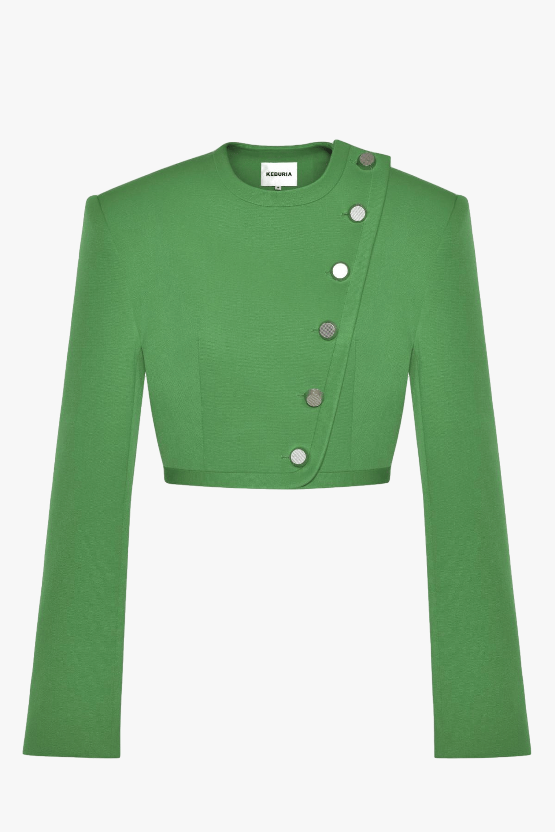CROPPED BLAZER WITH DIAGONAL BUTTONS made by KEBURIA