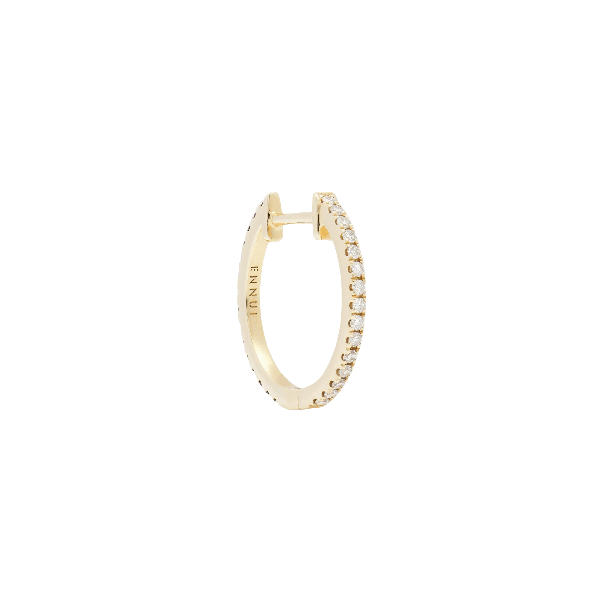 HOOP BLACK/WHITE DIAMOND & YELLOW GOLD - 14mm made by ENNUI